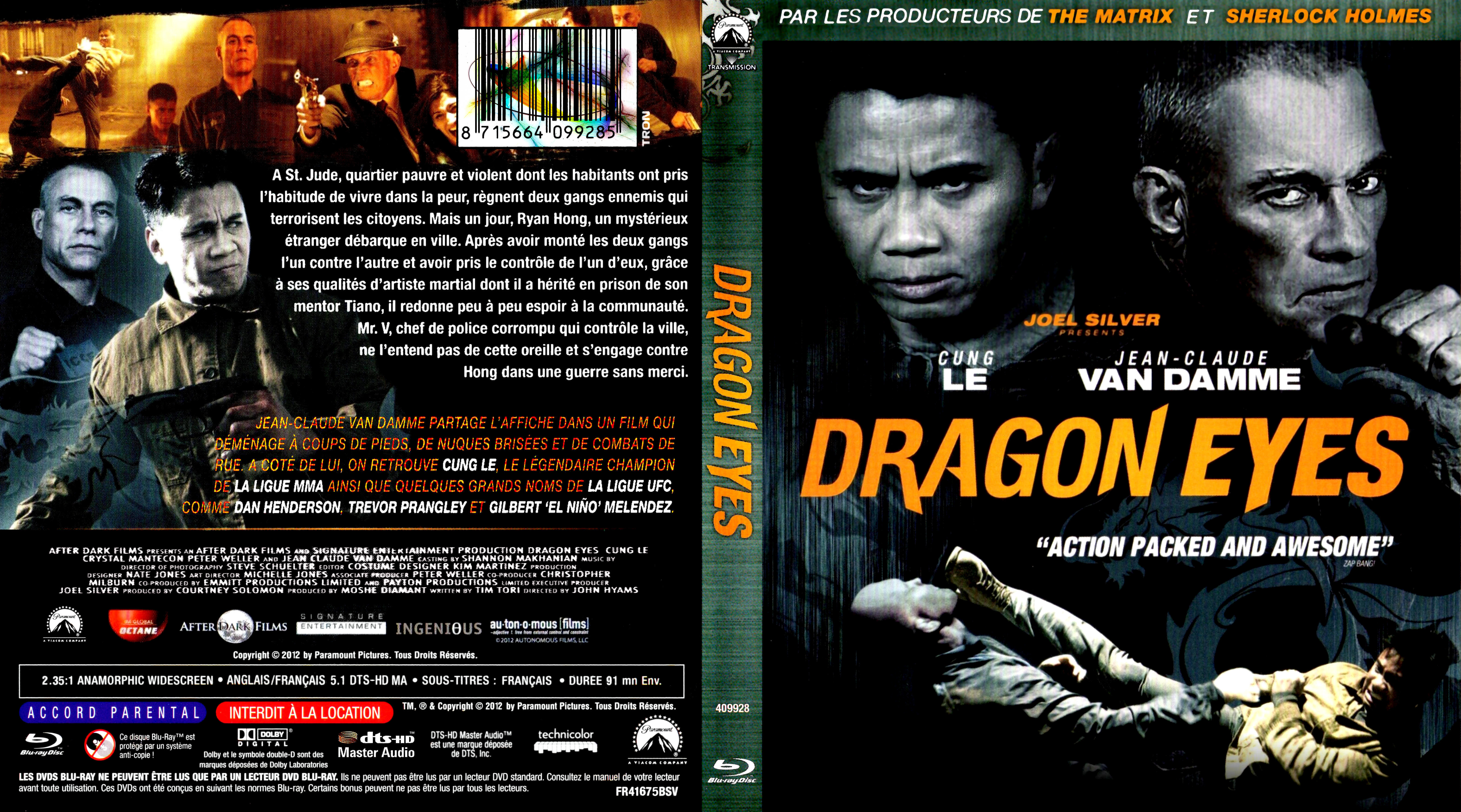 Jaquette DVD Dragon Eyes custom (BLU-RAY)