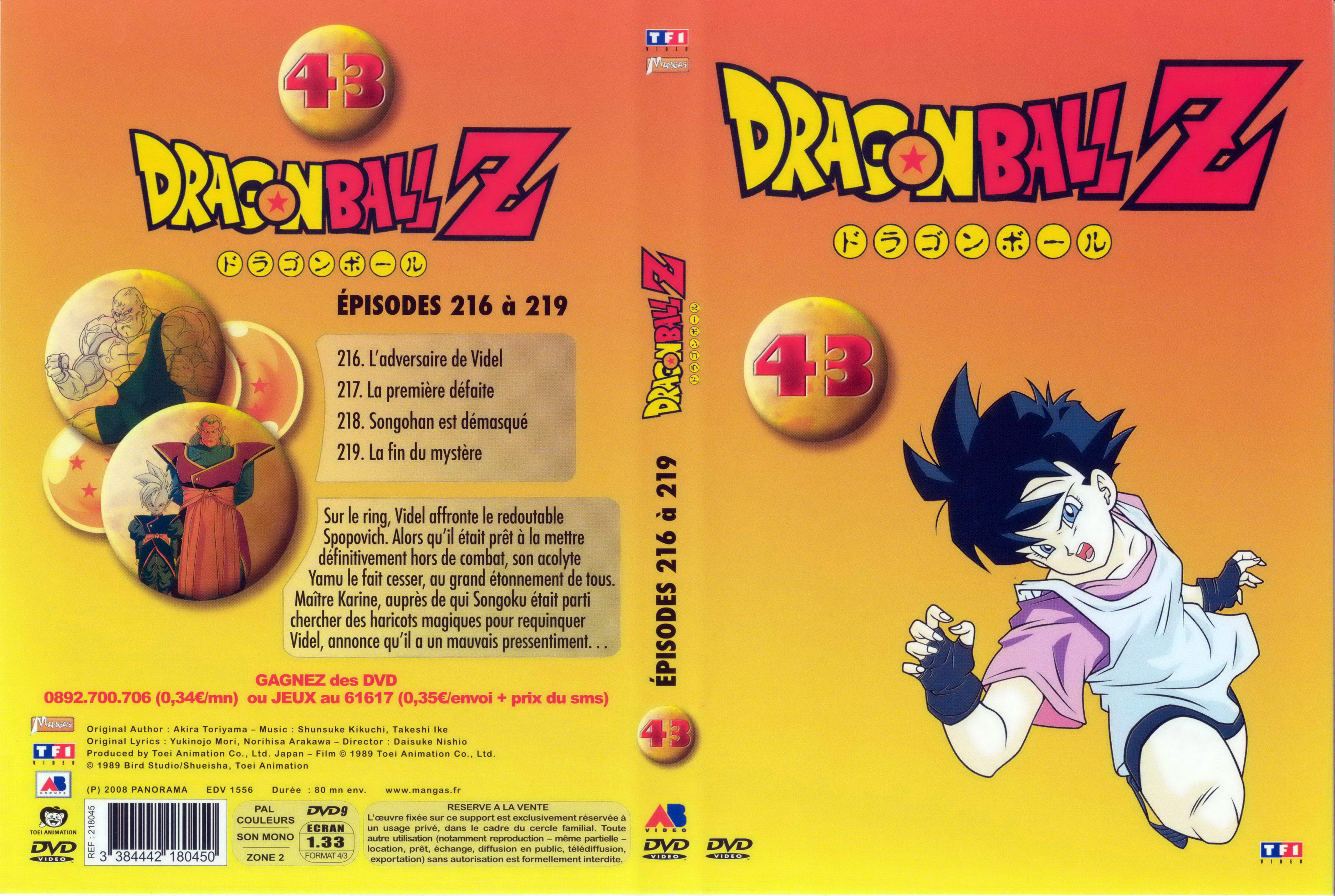 Jaquette DVD Dragon ball Z vol 43