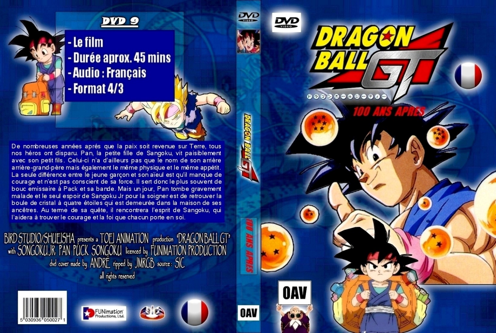 Jaquette DVD Dragon ball gt 100 apres le film custom