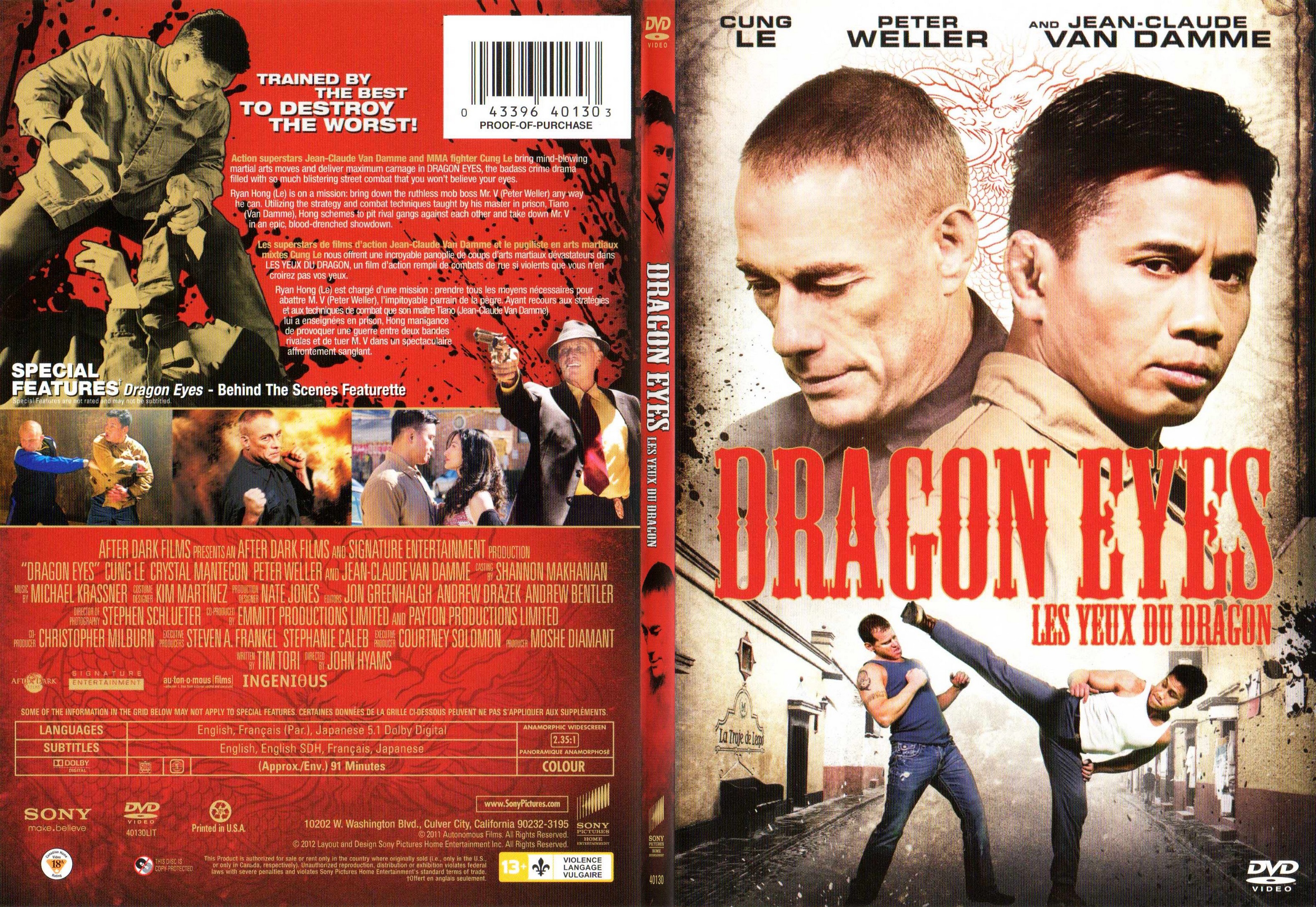 Jaquette DVD Dragon eyes - Les yeux du dragon (Canadienne) - SLIM