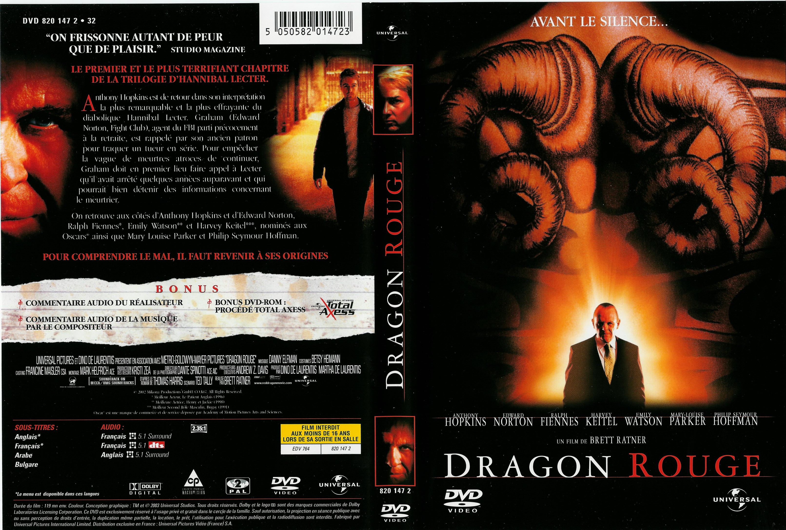 Jaquette DVD Dragon rouge