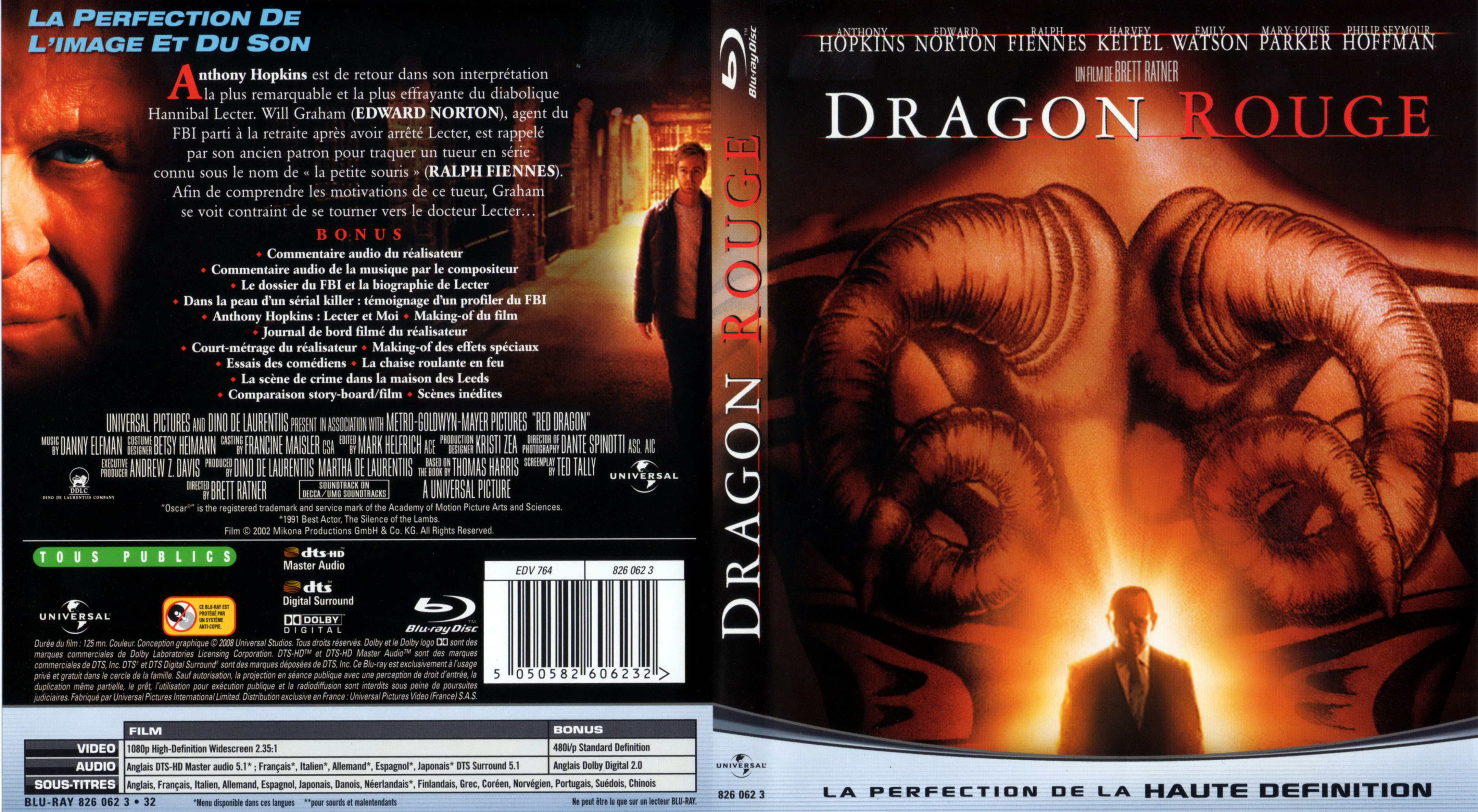 Jaquette DVD Dragon rouge (BLU-RAY)