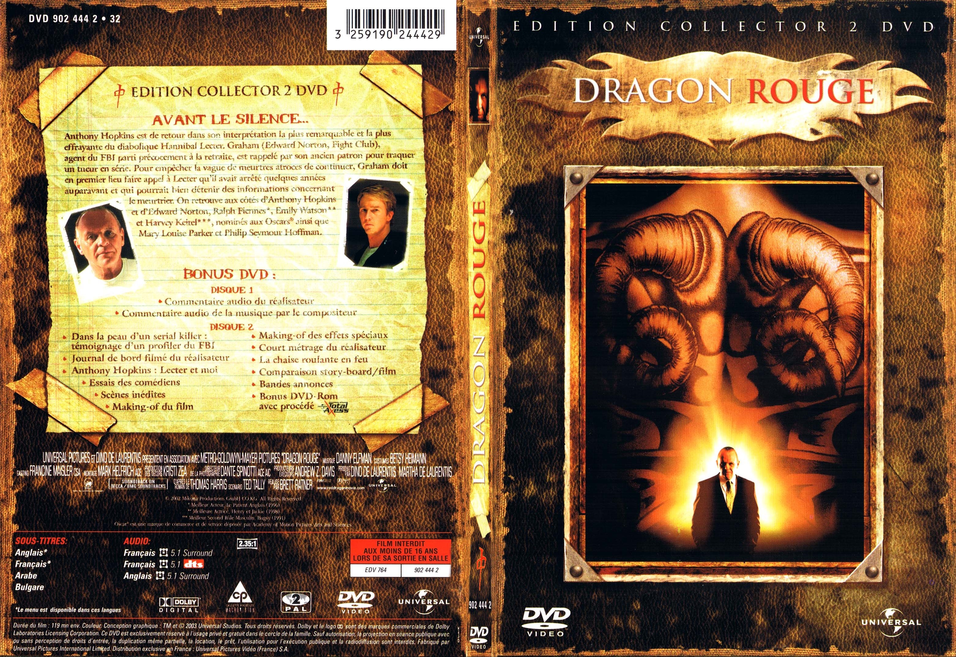 Jaquette DVD Dragon rouge - SLIM