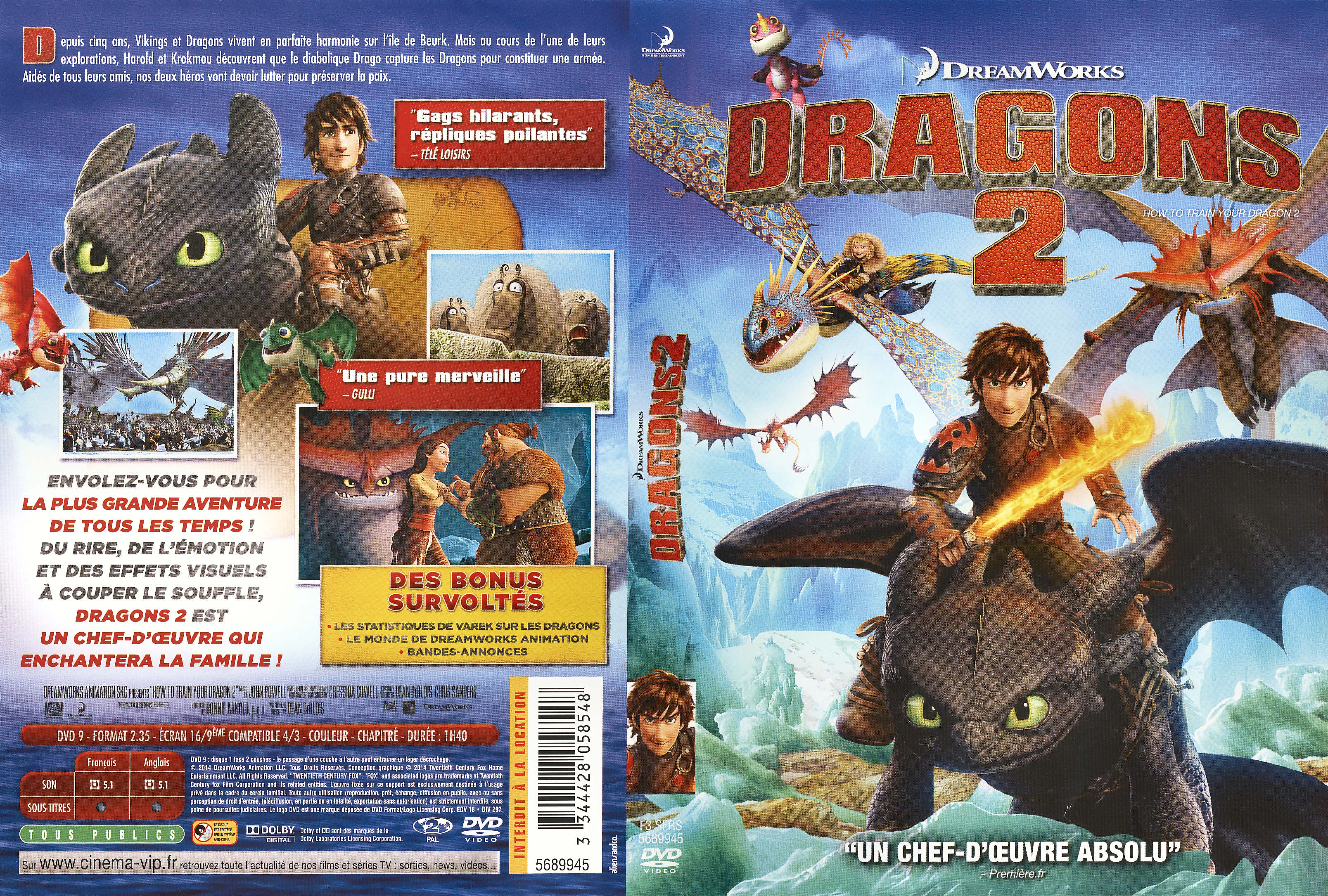 Jaquette DVD Dragons 2