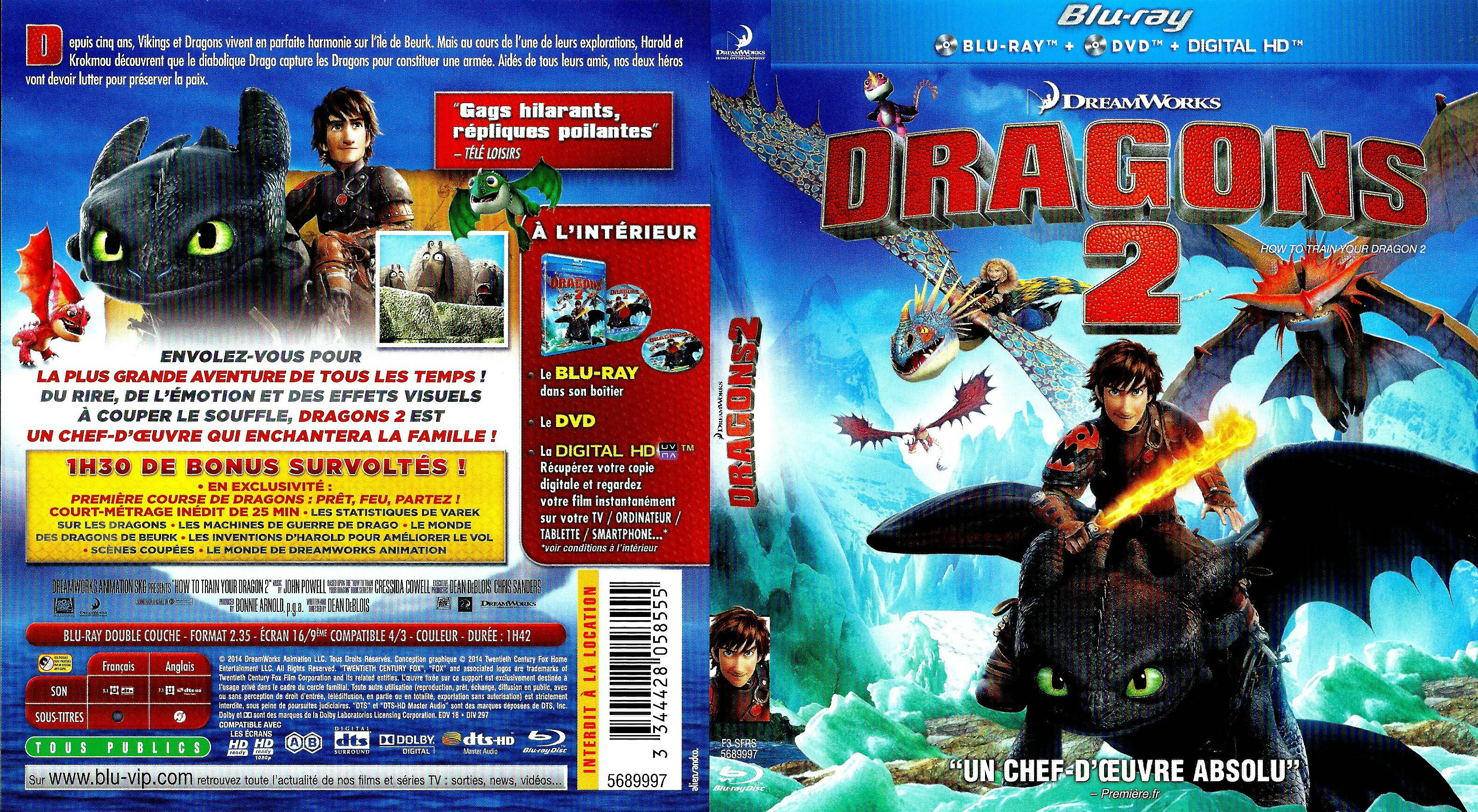 Jaquette DVD Dragons 2 (BLU-RAY)