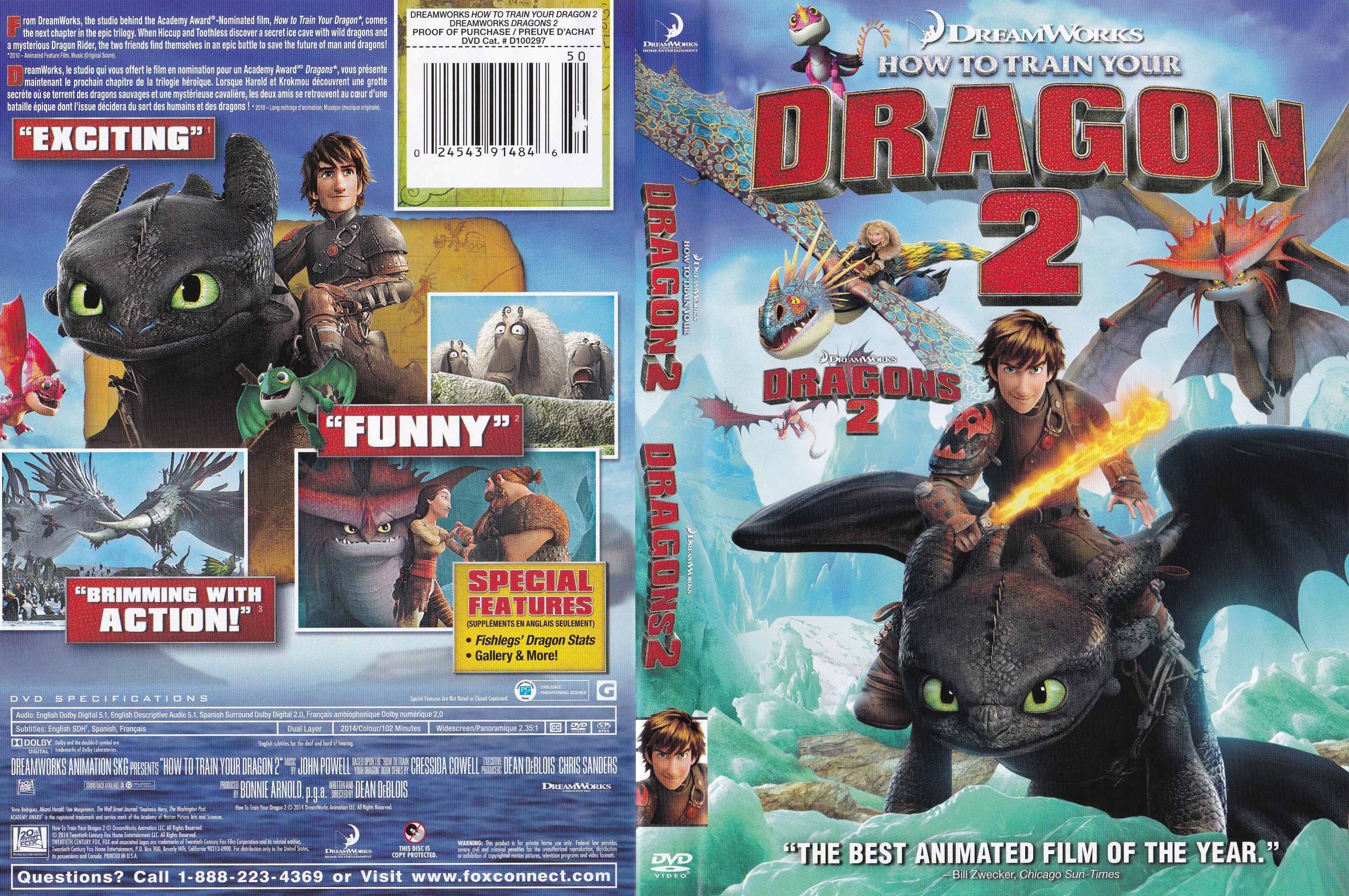 Jaquette DVD Dragons 2 (canadienne)