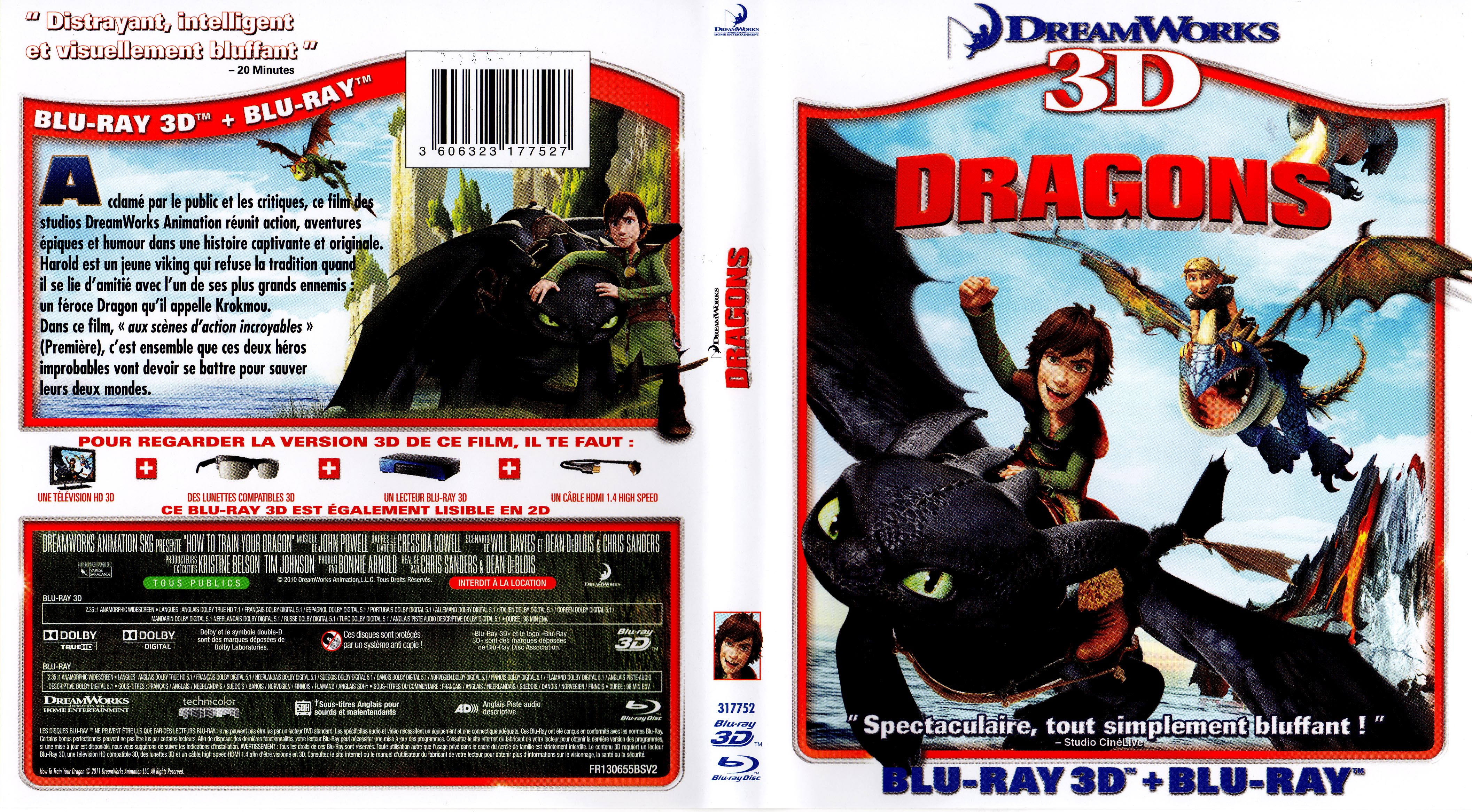Jaquette DVD Dragons 3D (BLU-RAY)