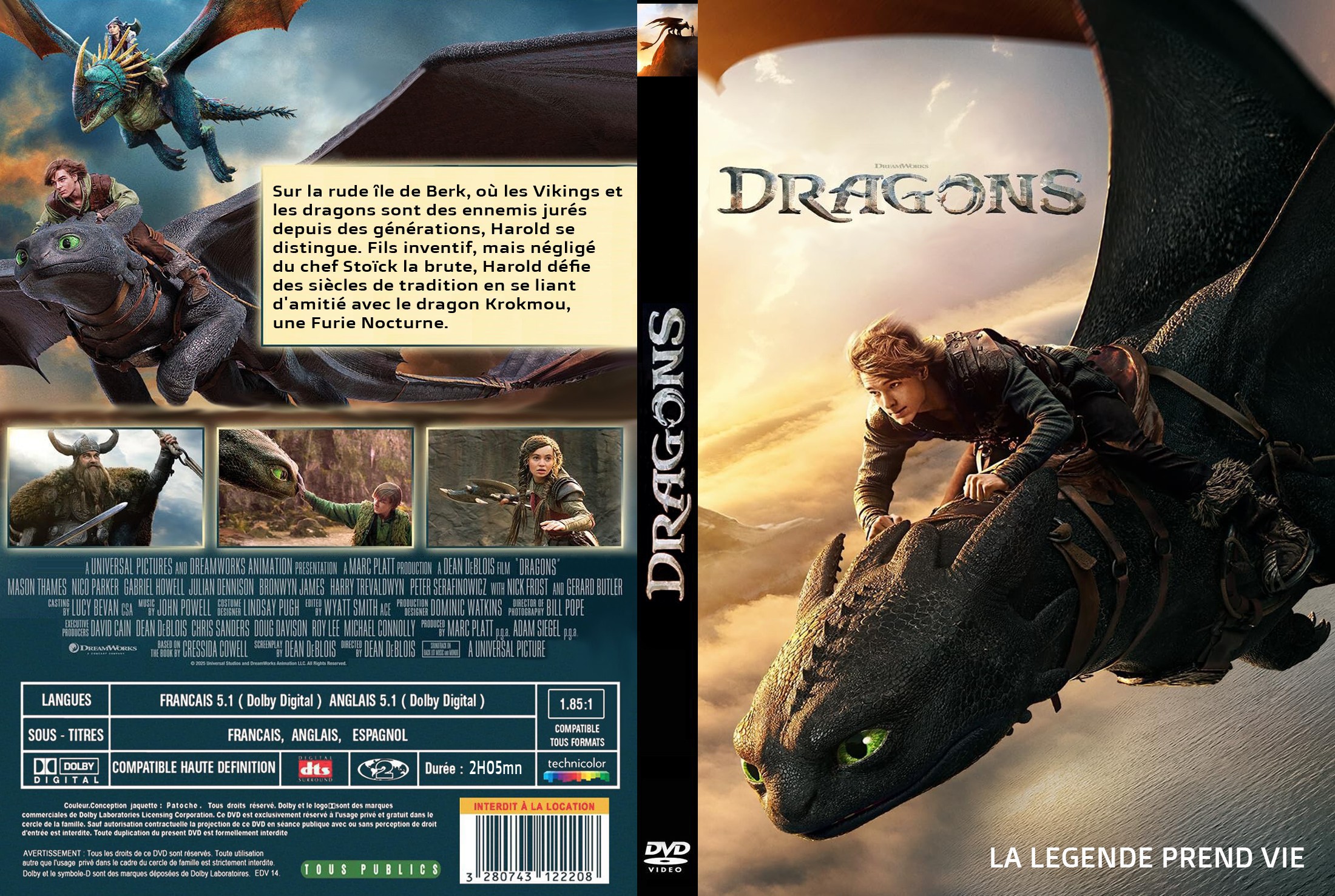 Jaquette DVD Dragons (2025) custom