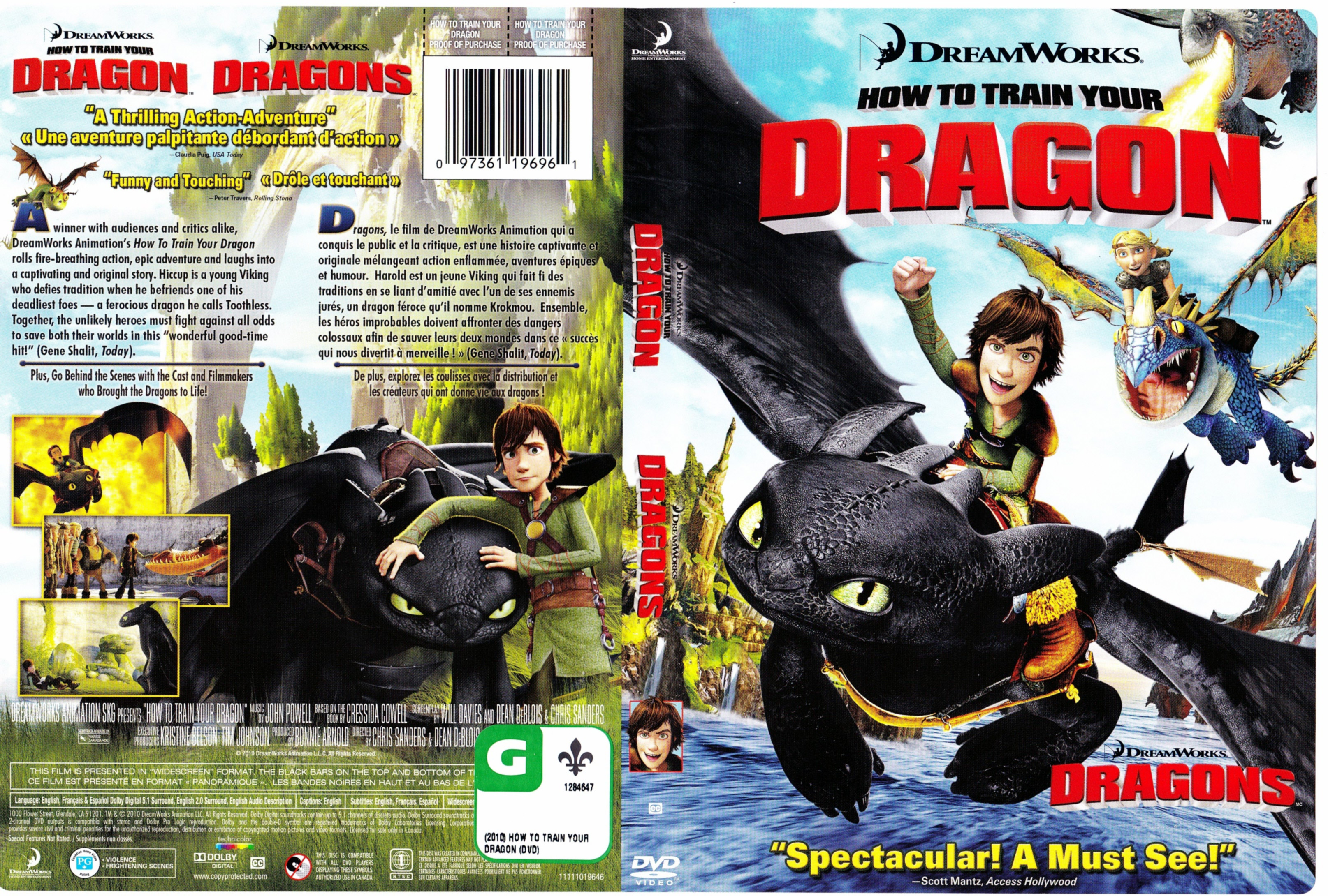 Jaquette DVD Dragons (Canadienne)