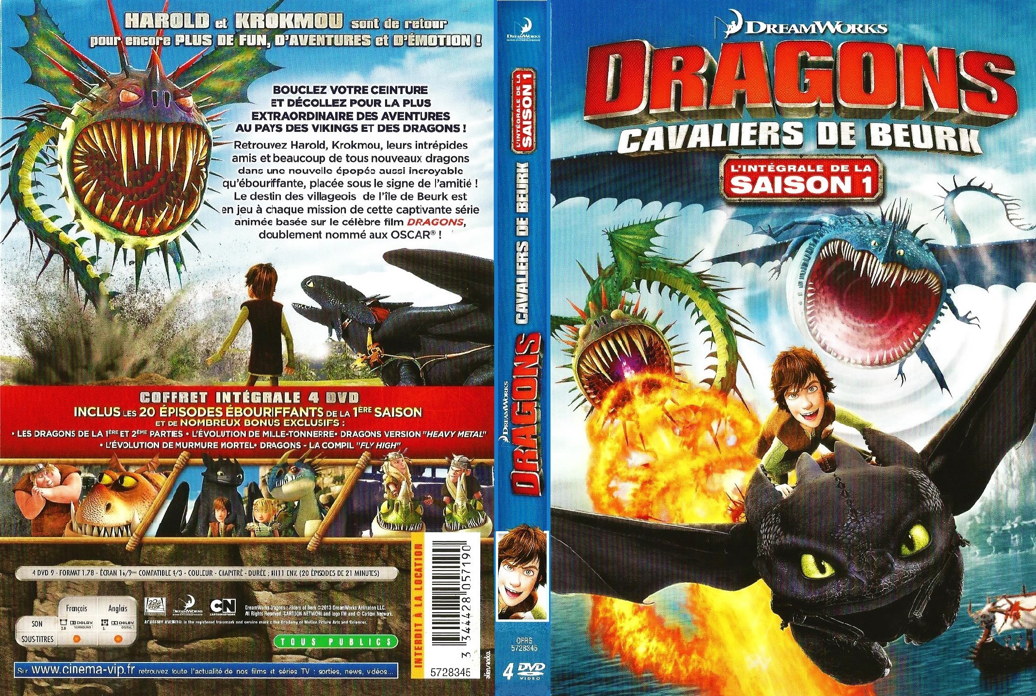 Jaquette DVD Dragons integrale saison 1 custom