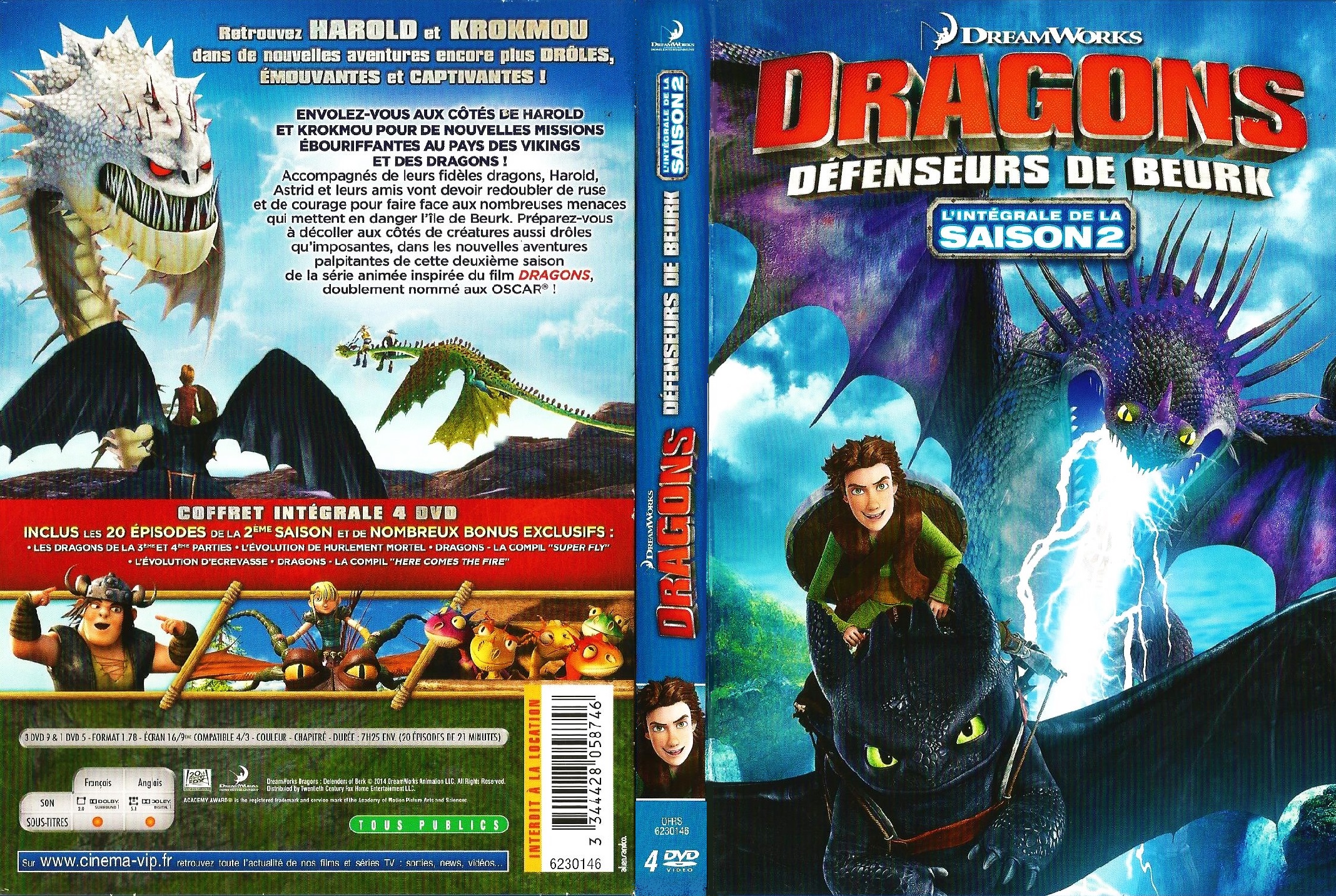 Jaquette DVD Dragons integrale saison 2 custom