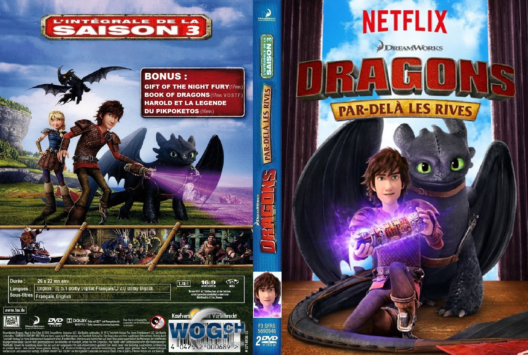 Jaquette DVD Dragons saison 3 custom