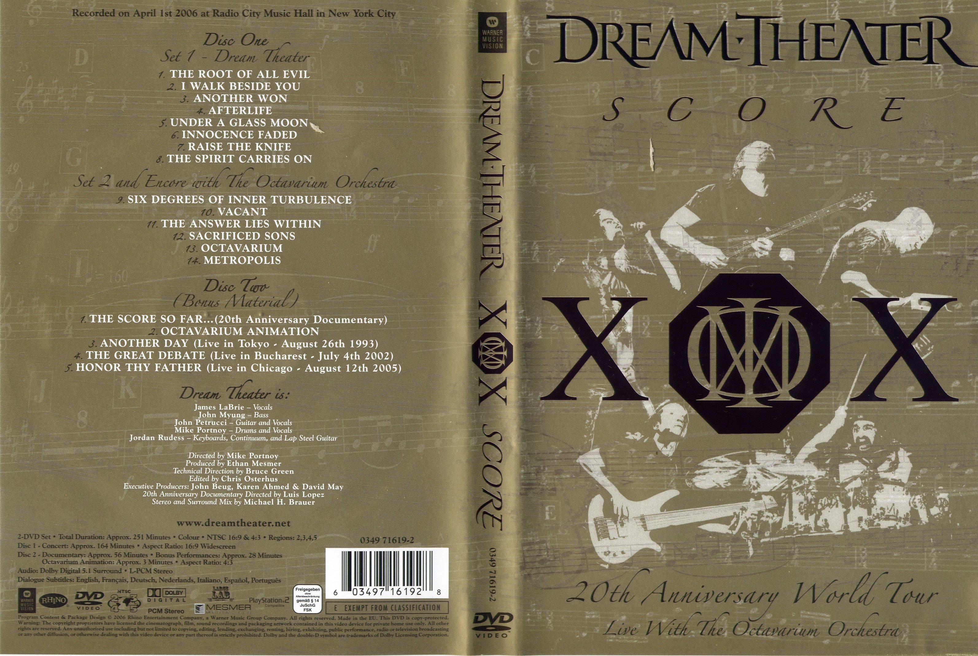 Jaquette DVD Dream theater score