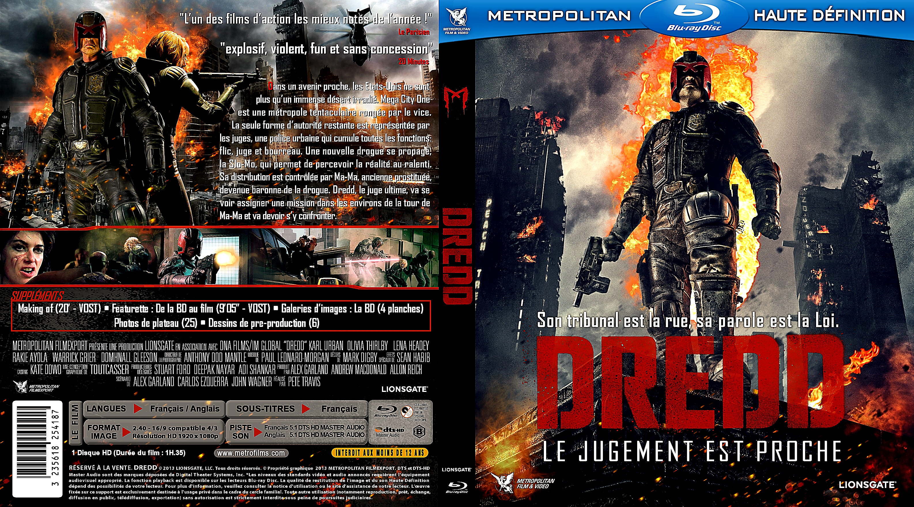 Jaquette DVD Dredd custom (BLU-RAY)