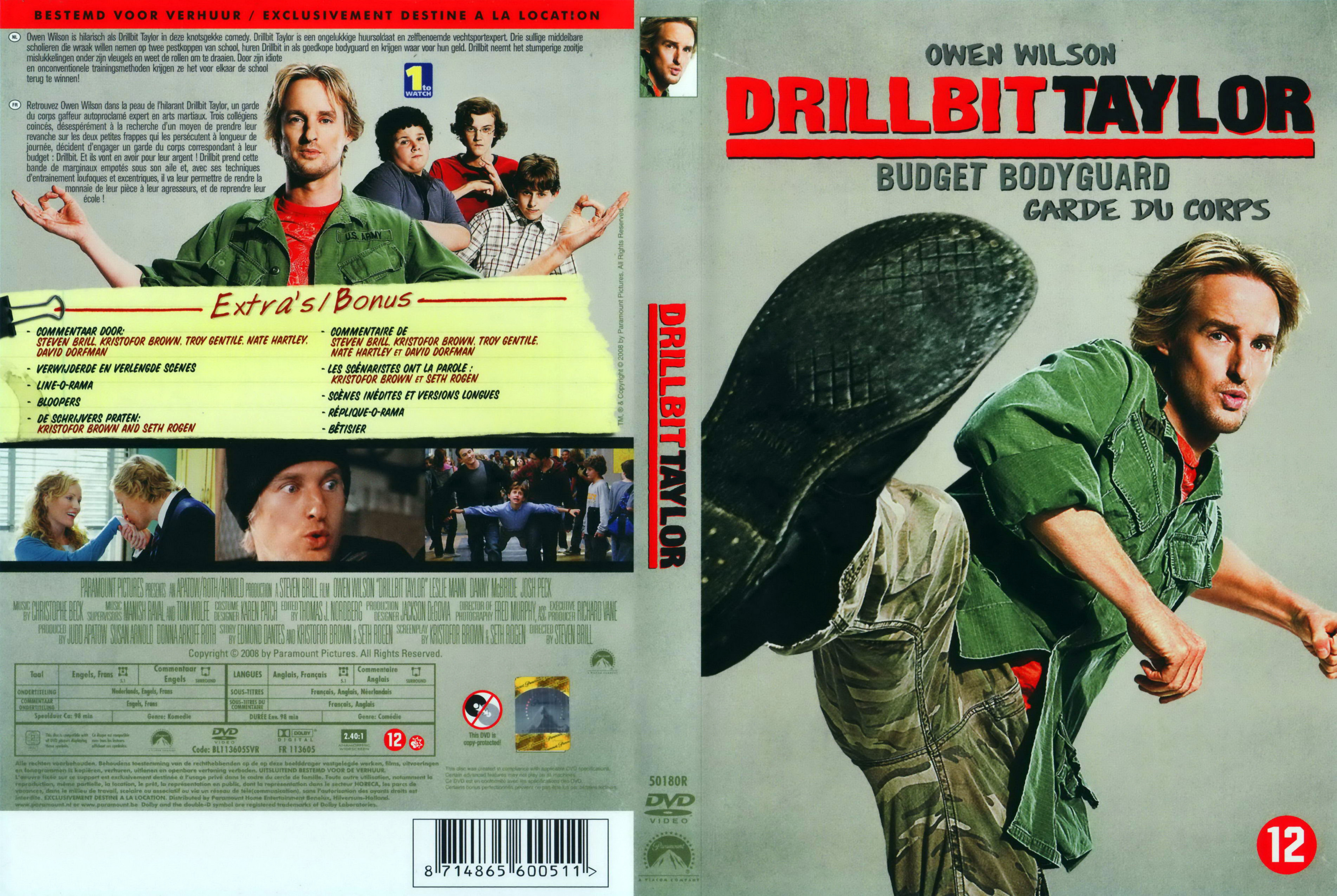 Jaquette DVD Drillbit Taylor Garde du corps v2