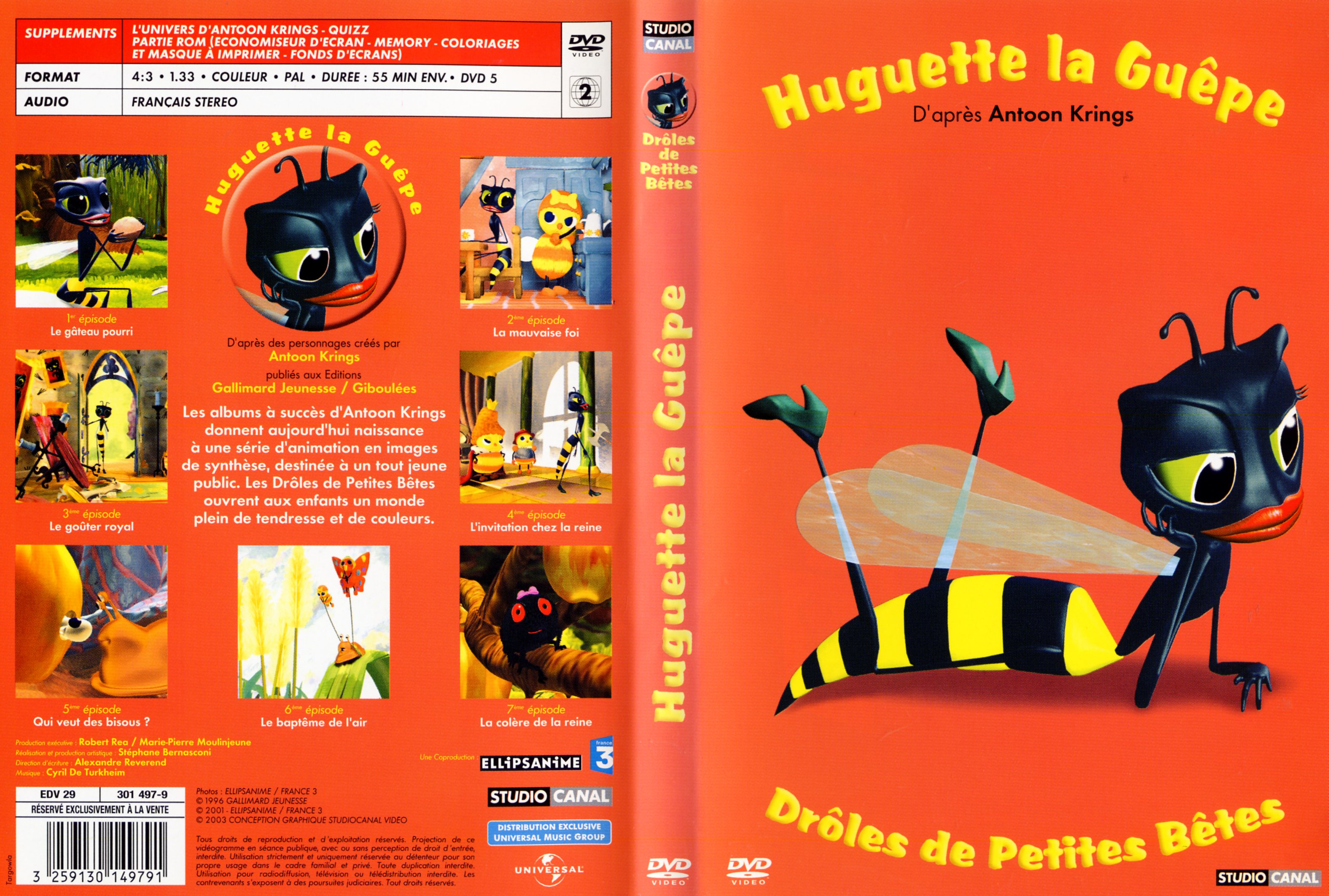 Jaquette DVD Droles de petites betes - Huguette la guepe