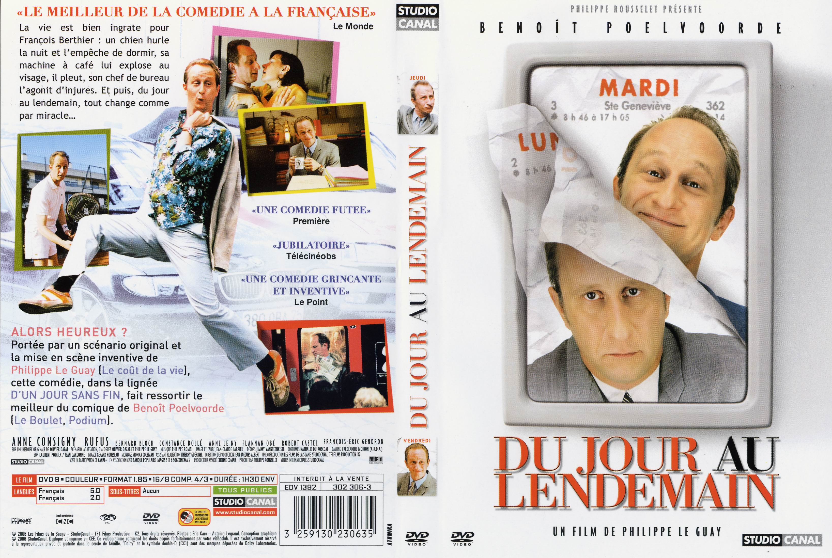 Jaquette DVD Du jour au lendemain