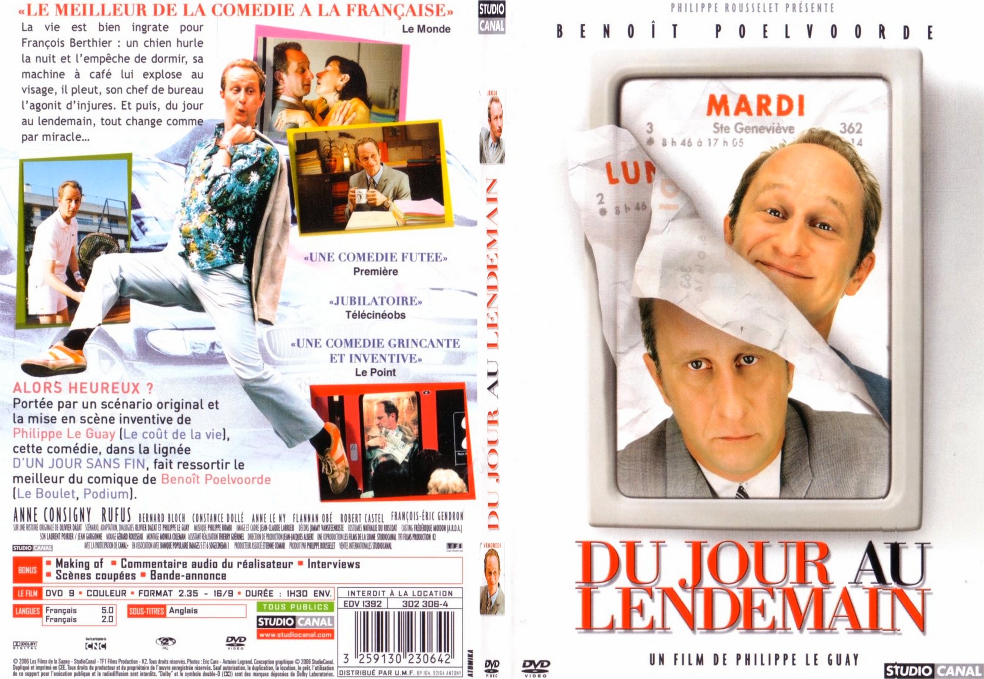 Jaquette DVD Du jour au lendemain - SLIM