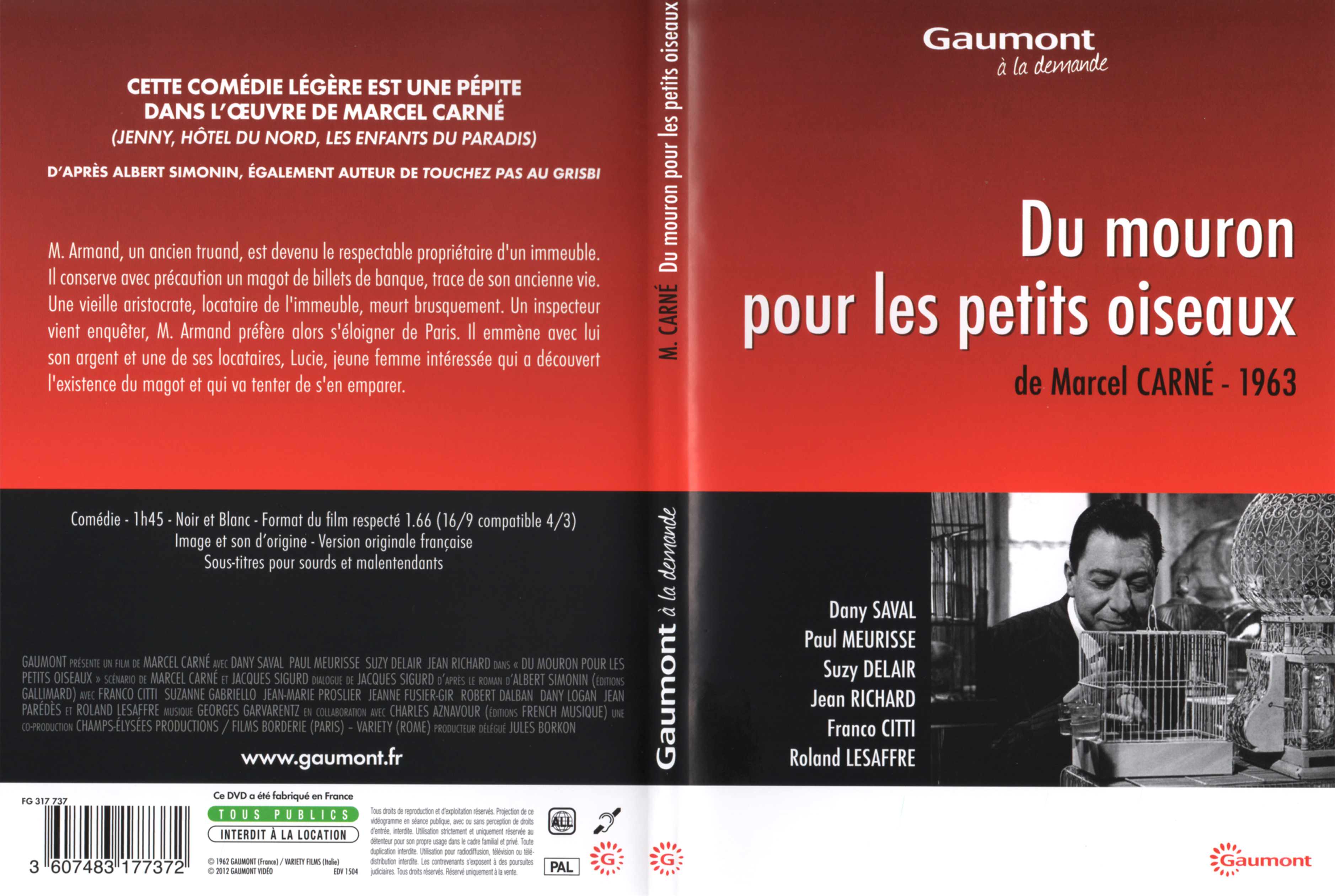 Jaquette DVD Du mouron pour les petits oiseaux