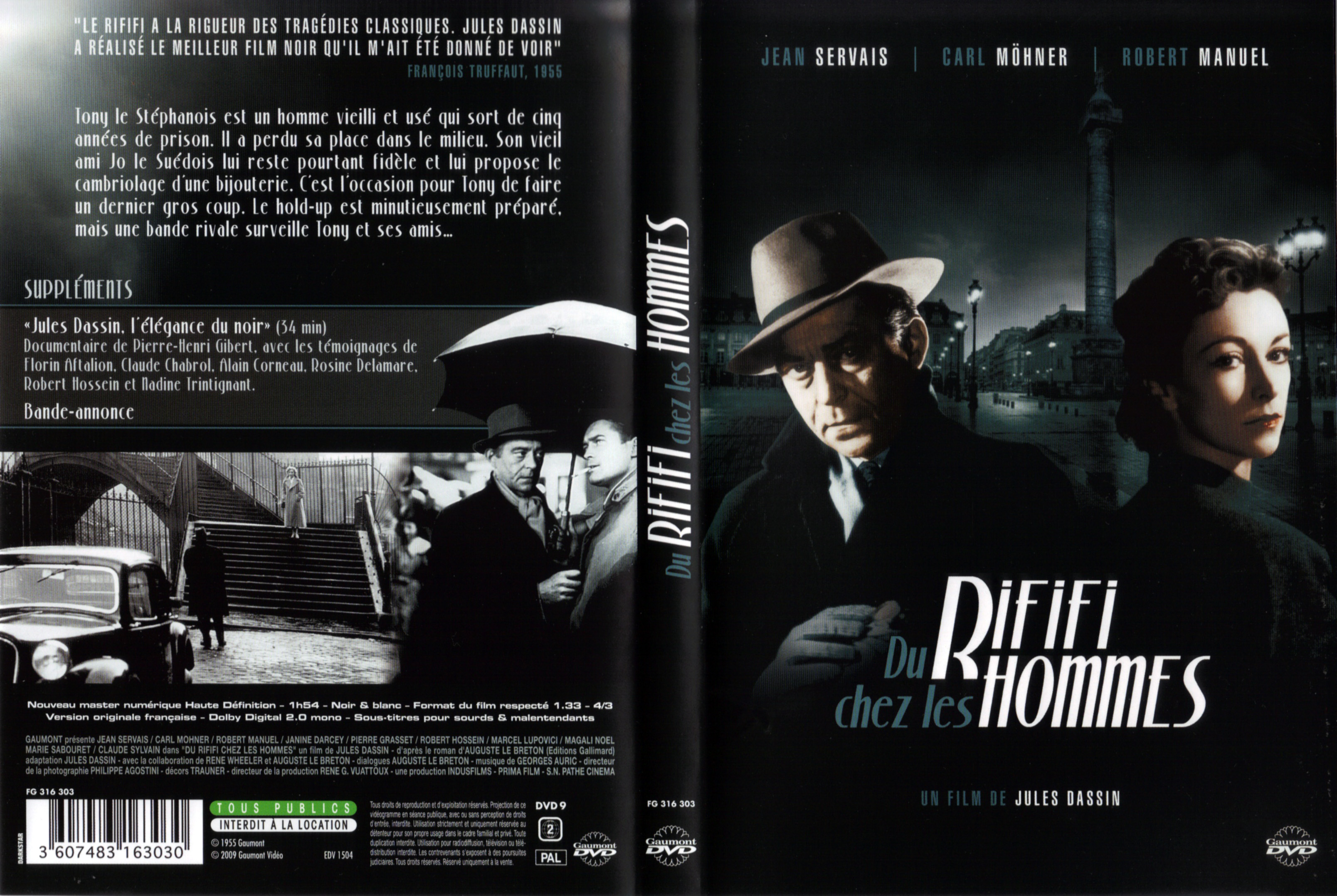 Jaquette DVD Du rififi chez les hommes