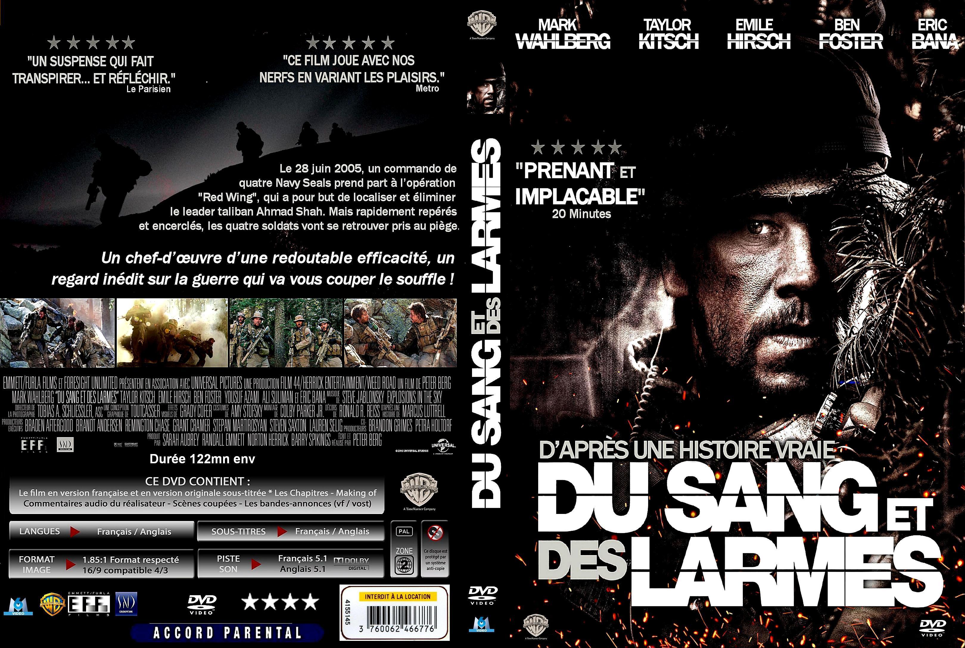 Jaquette DVD Du sang et des larmes custom