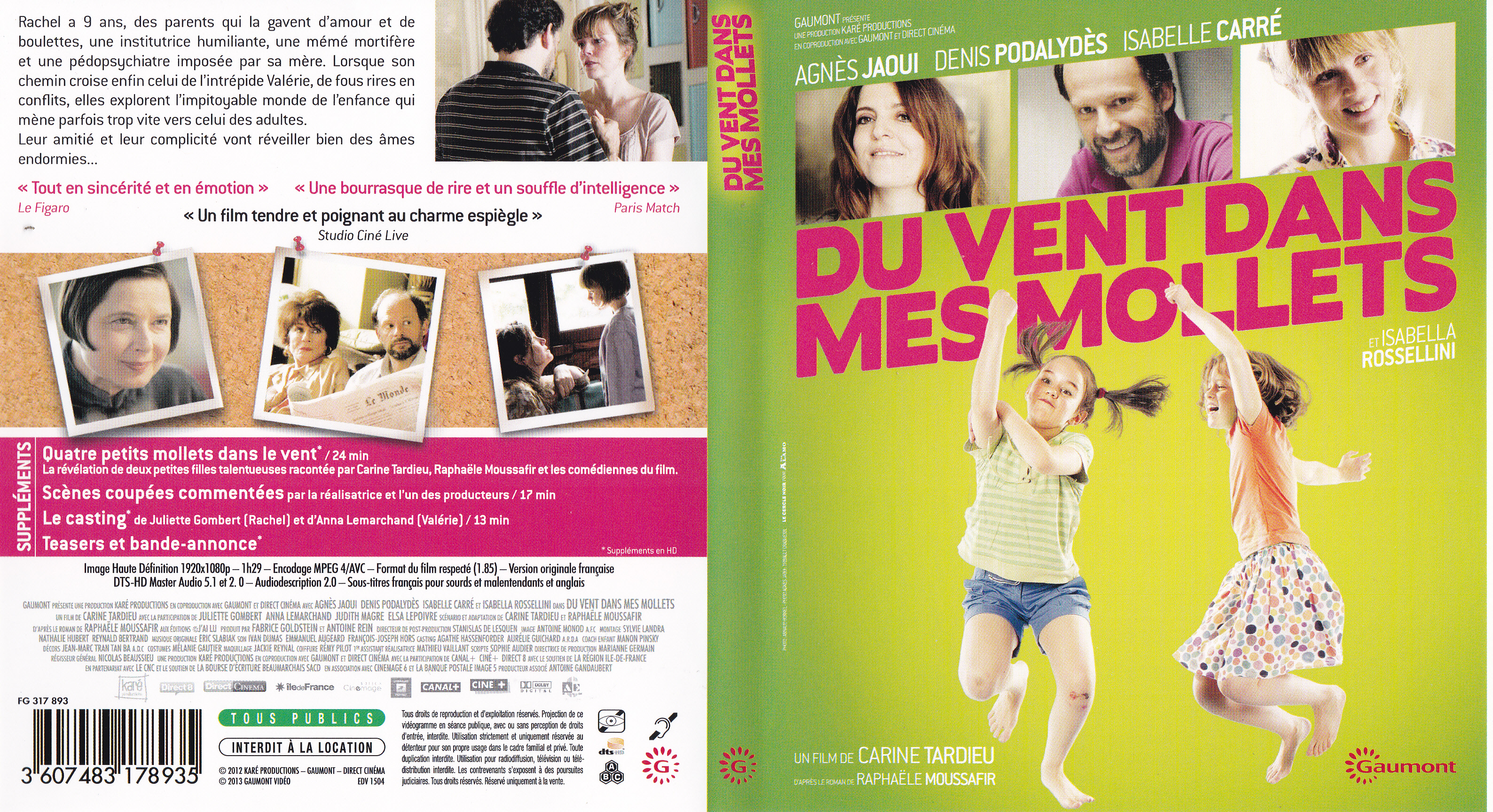 Jaquette DVD Du vent dans mes mollets (BLU-RAY)