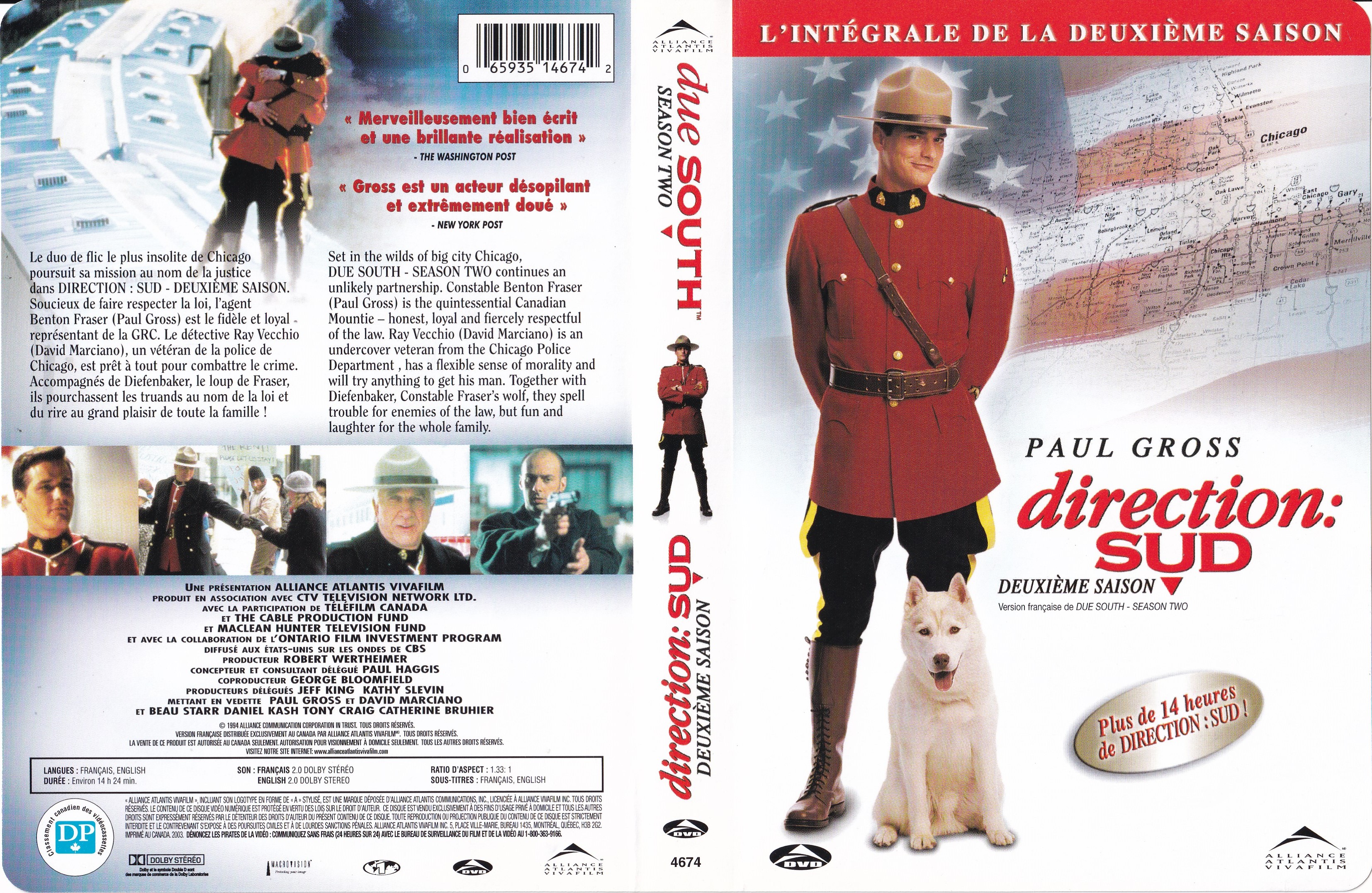 Jaquette DVD Due South - Direction Sud - Un Tandem de Choc Saison 2 (Canadienne)