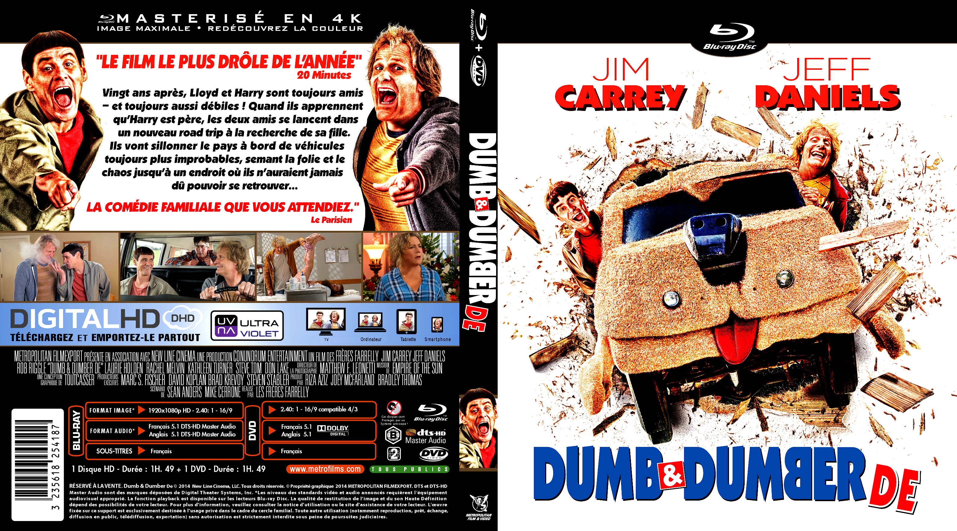 Jaquette DVD Dumb & Dumber De custom (BLU-RAY)