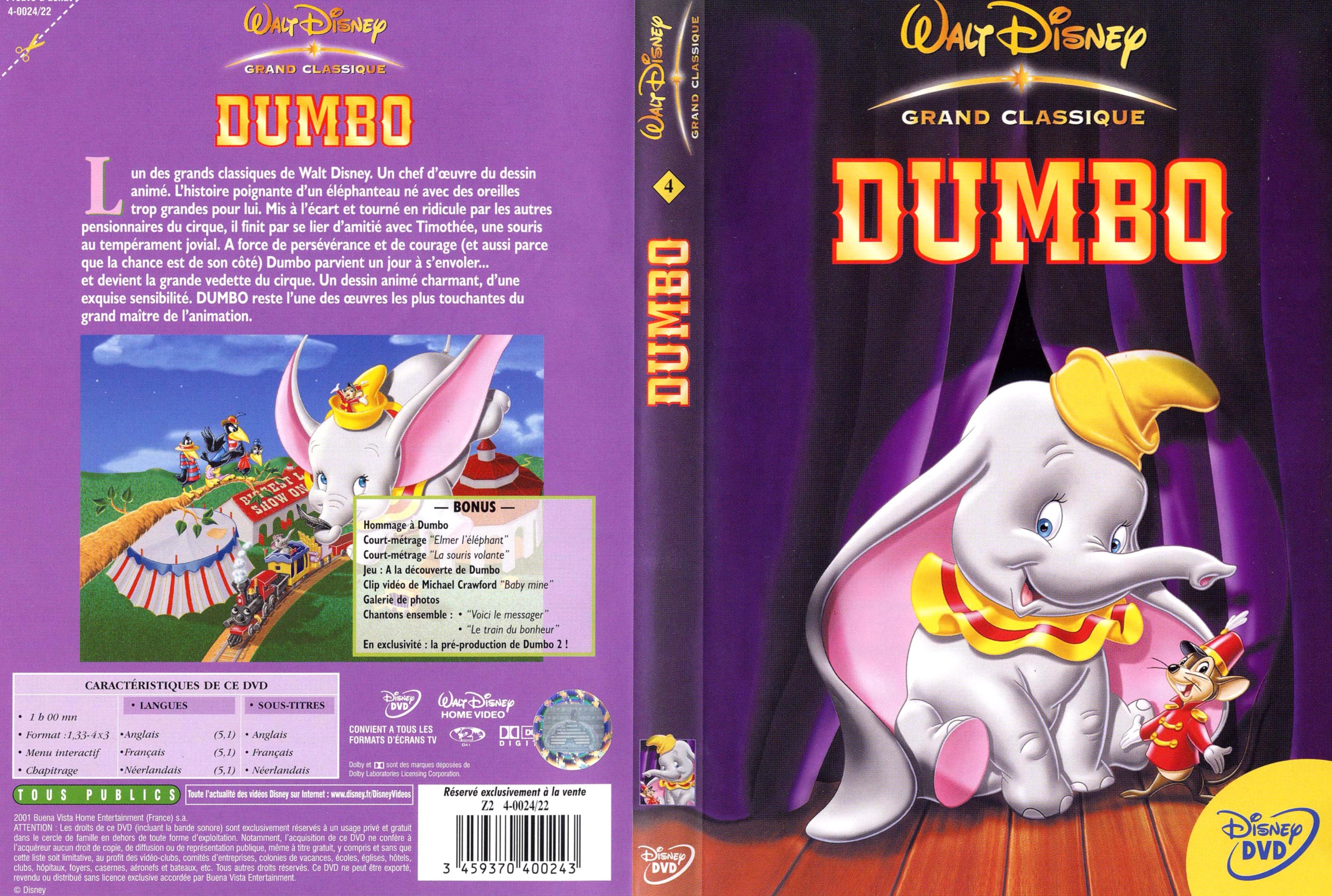 Jaquette DVD Dumbo