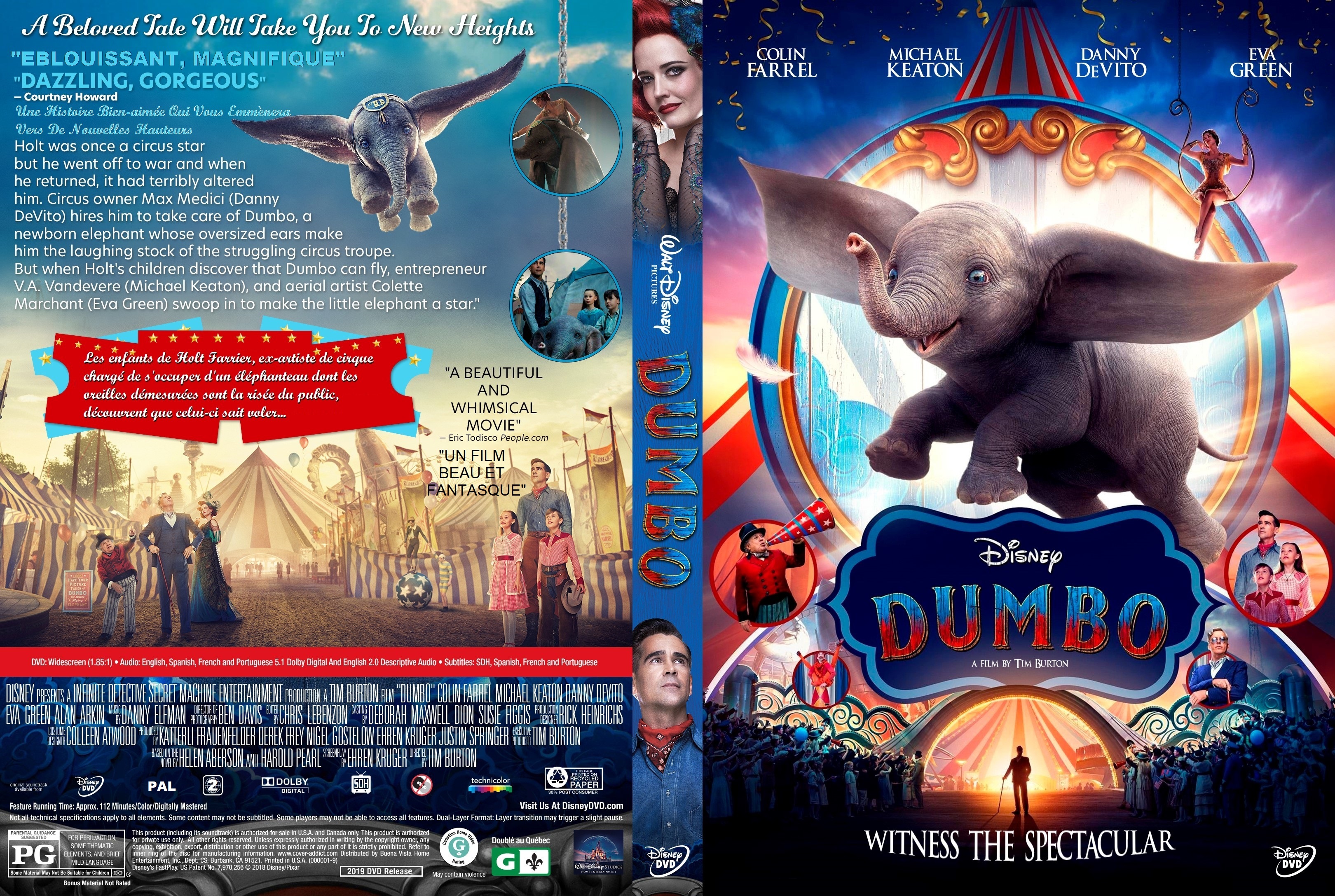 Jaquette DVD Dumbo (2019) custom