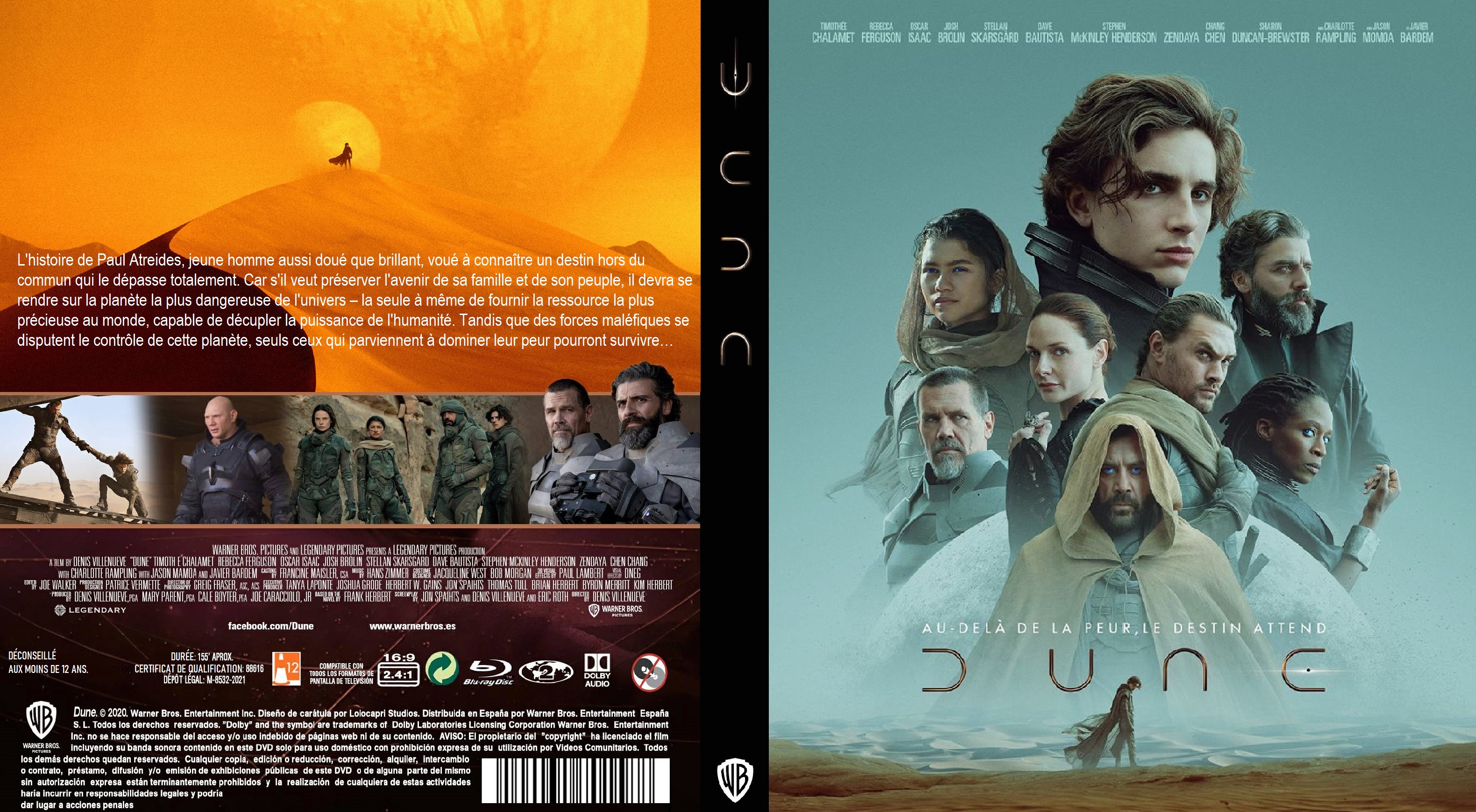 Jaquette DVD Dune 2021 custom  (BLU-RAY)