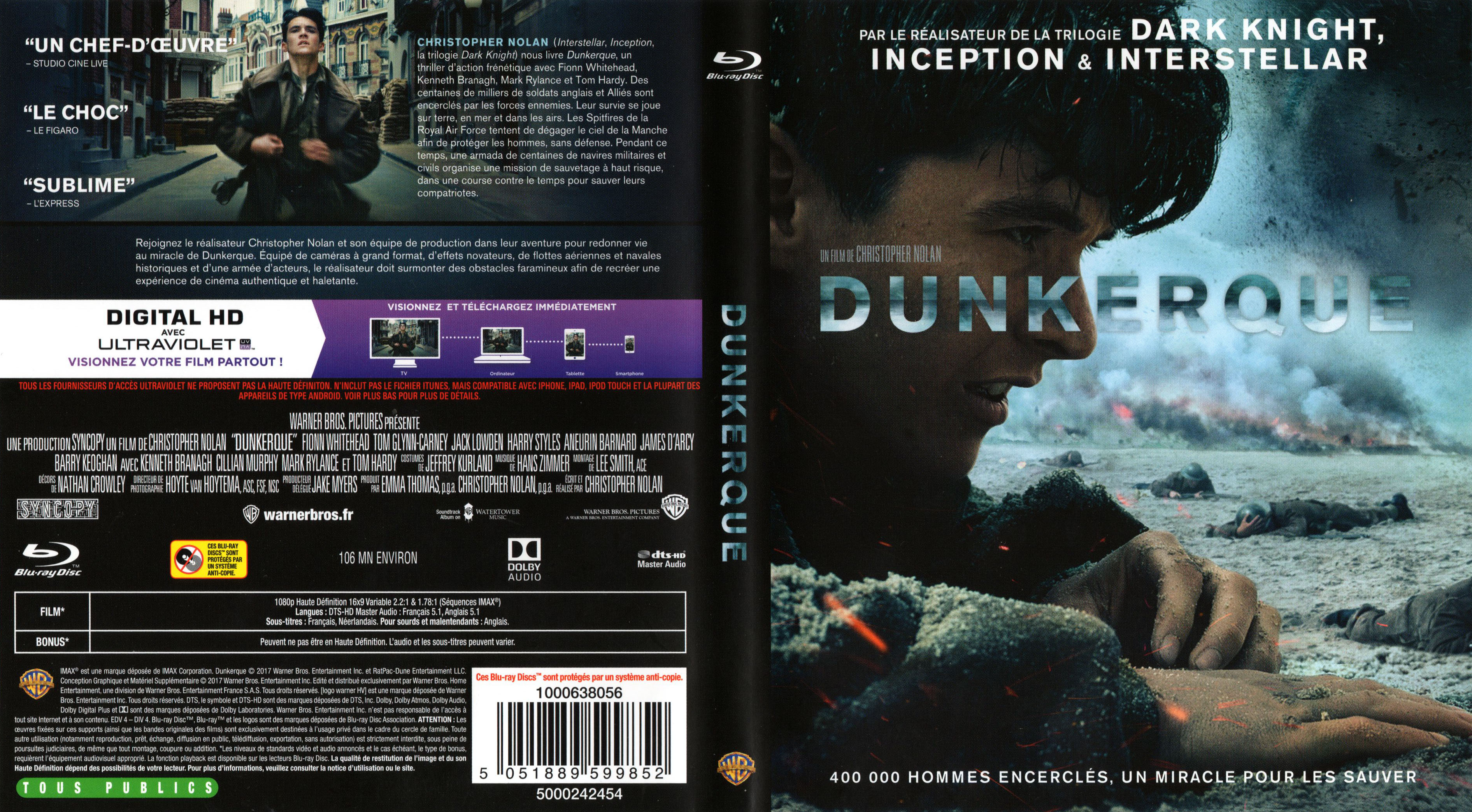 Jaquette DVD Dunkerque (2017) (BLU-RAY)
