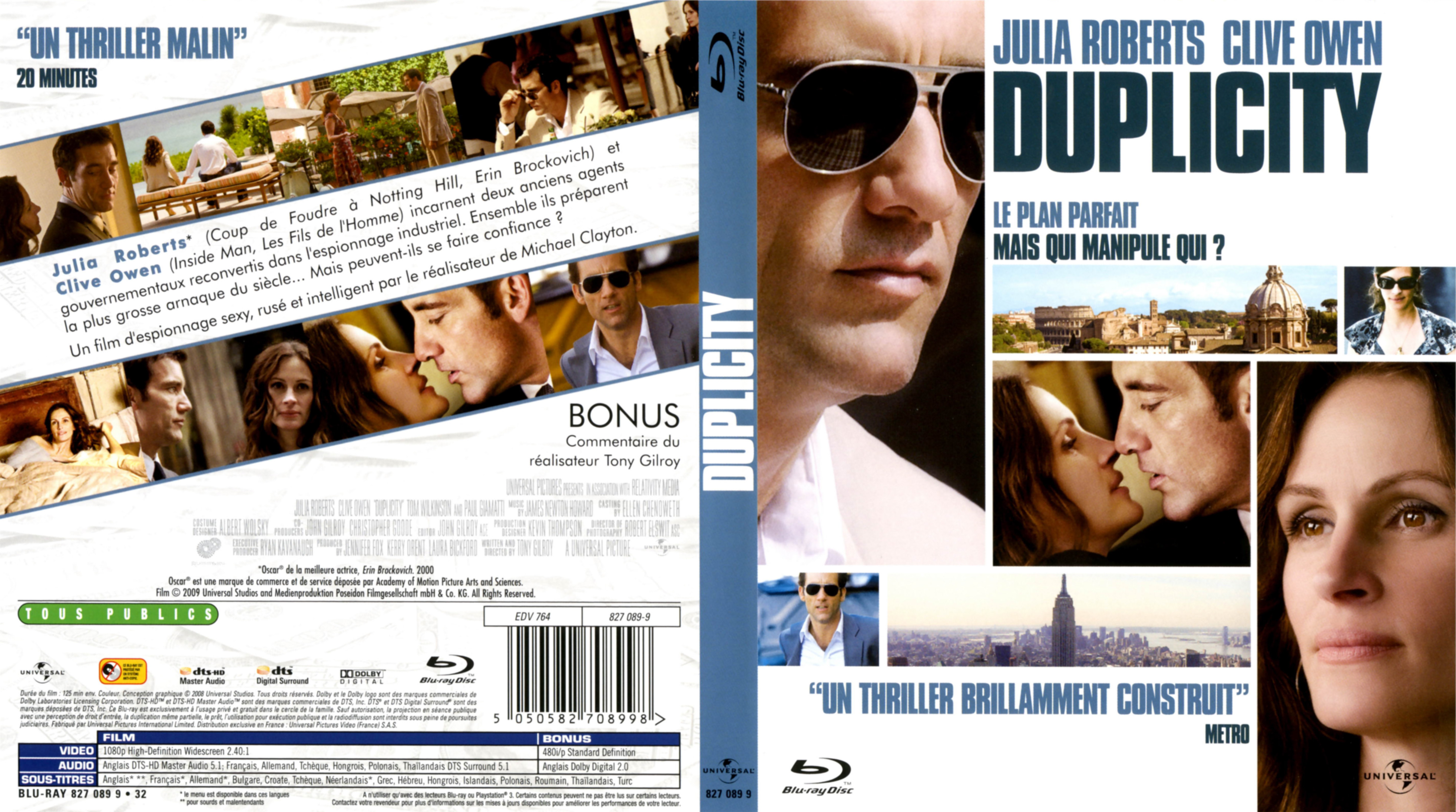 Jaquette DVD Duplicity (BLU-RAY)