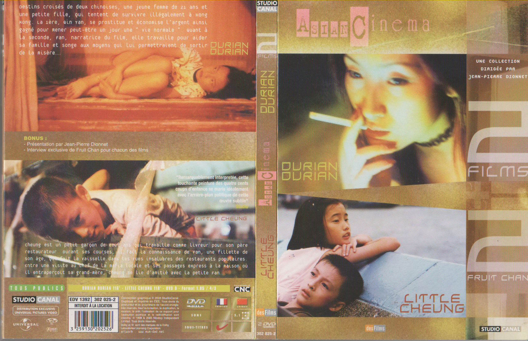 Jaquette DVD Durian durian + Little cheung