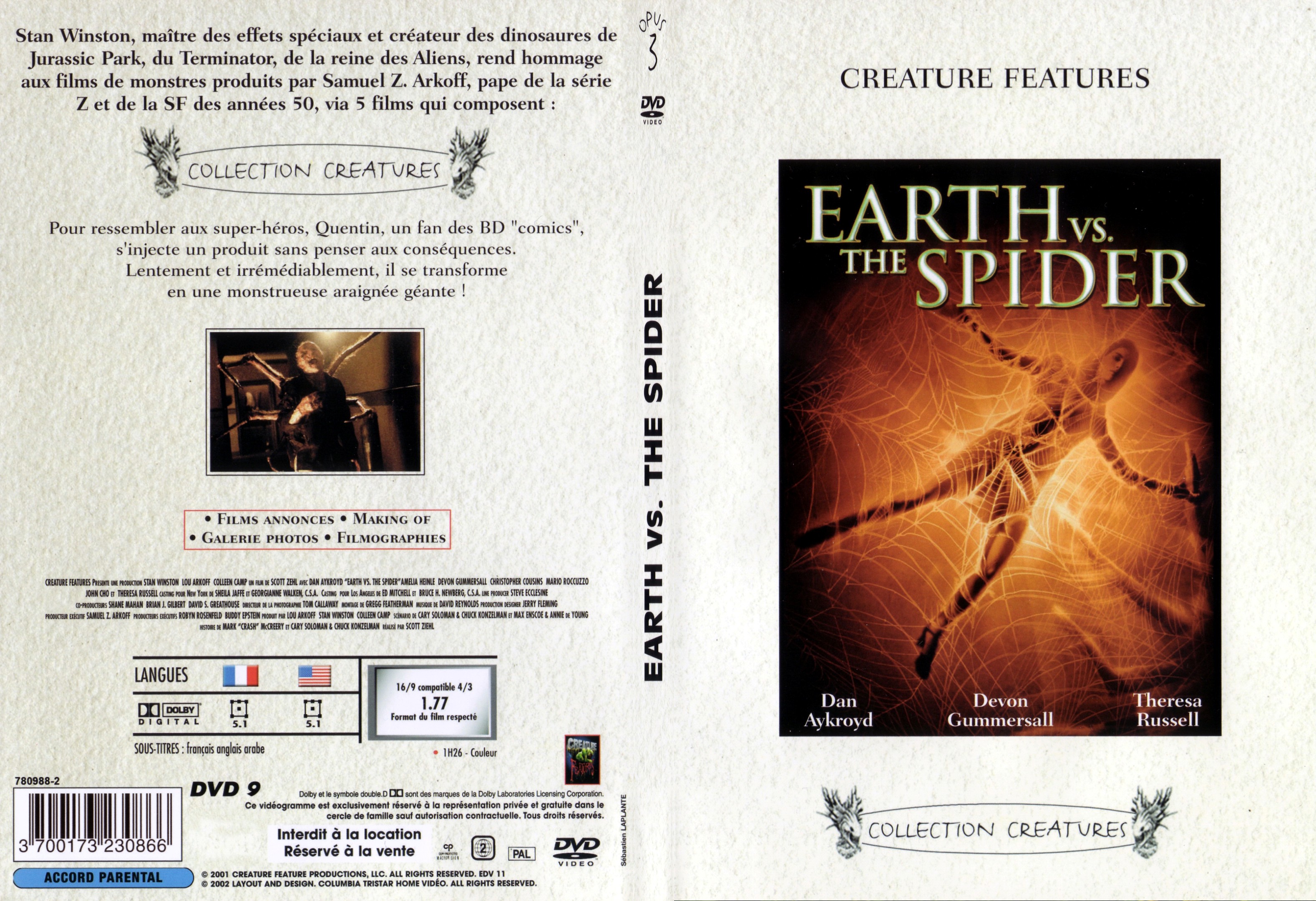Jaquette DVD Earth vs The Spider - SLIM