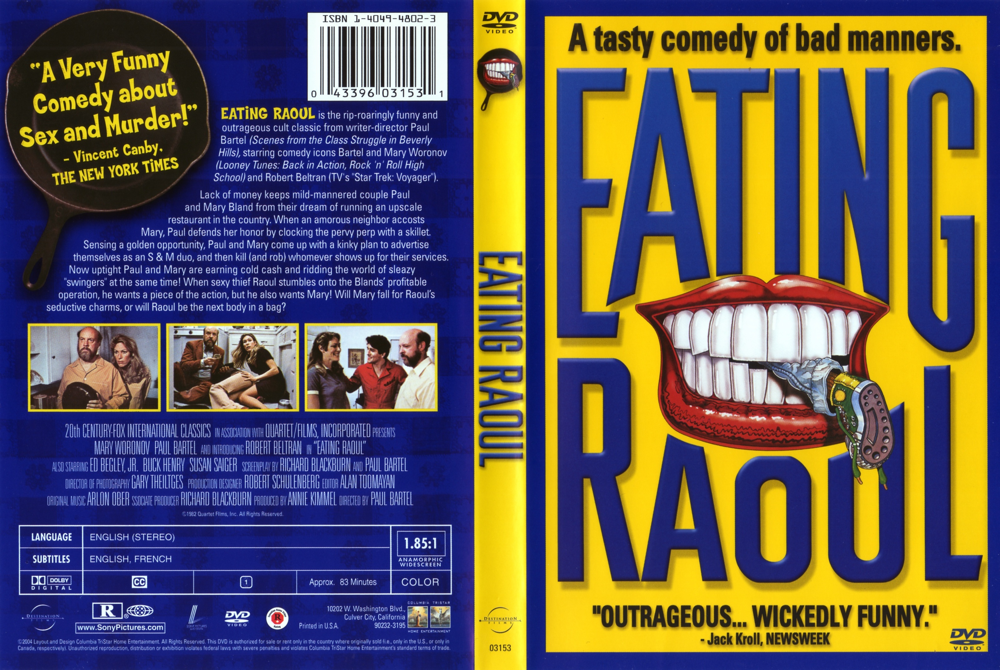 Jaquette DVD Eating Raoul Zone 1