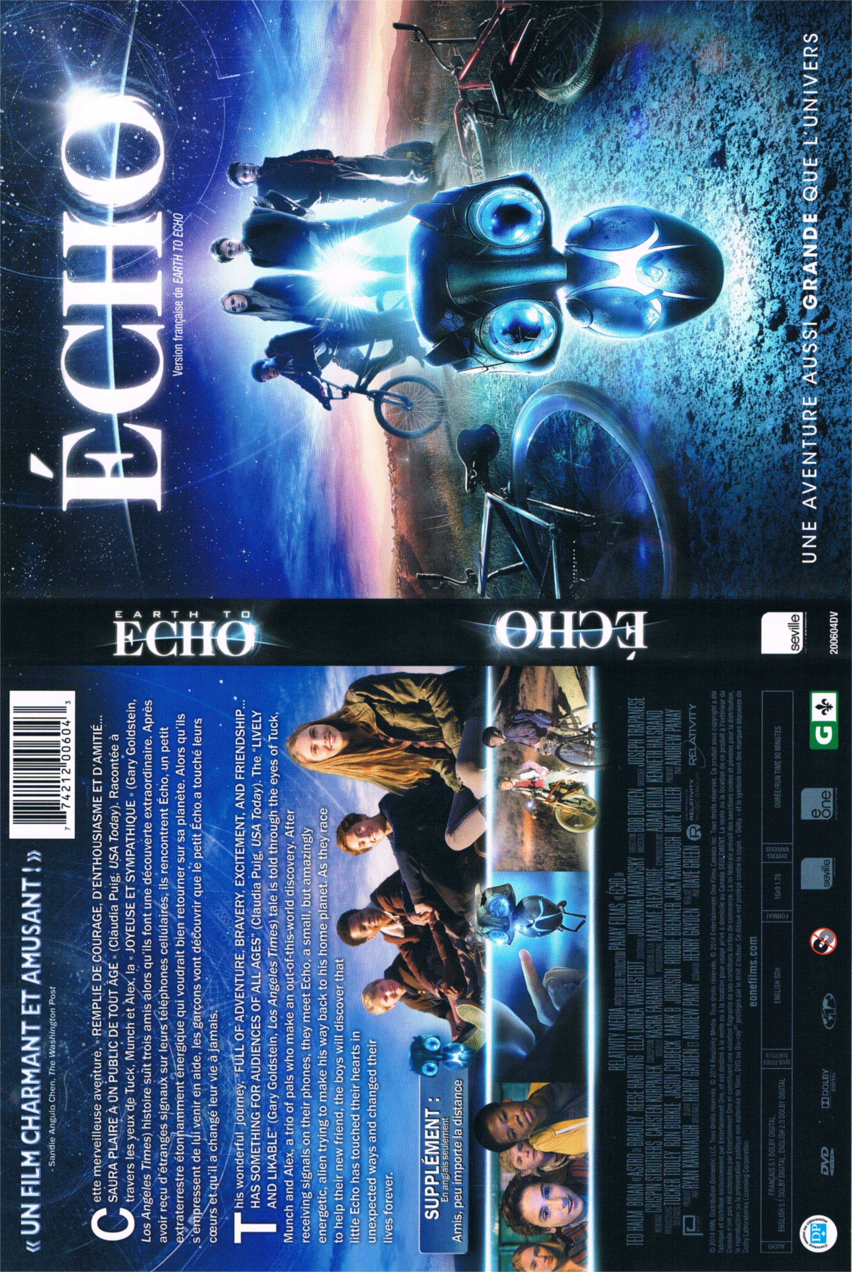 Jaquette DVD Echo (2014) - Earth to echo (Canadienne)
