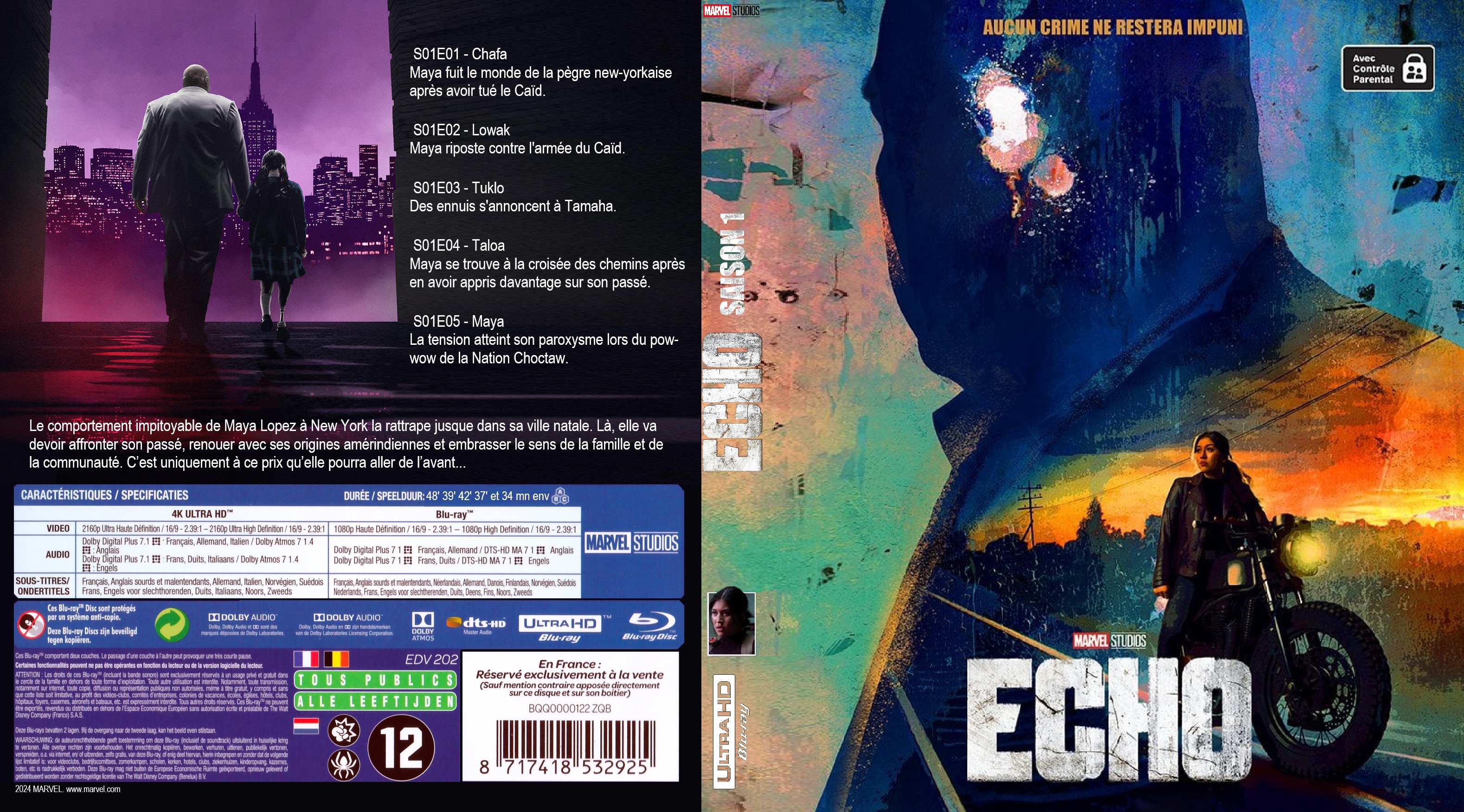 Jaquette DVD Echo saison 1 4K custom (BLU-RAY)