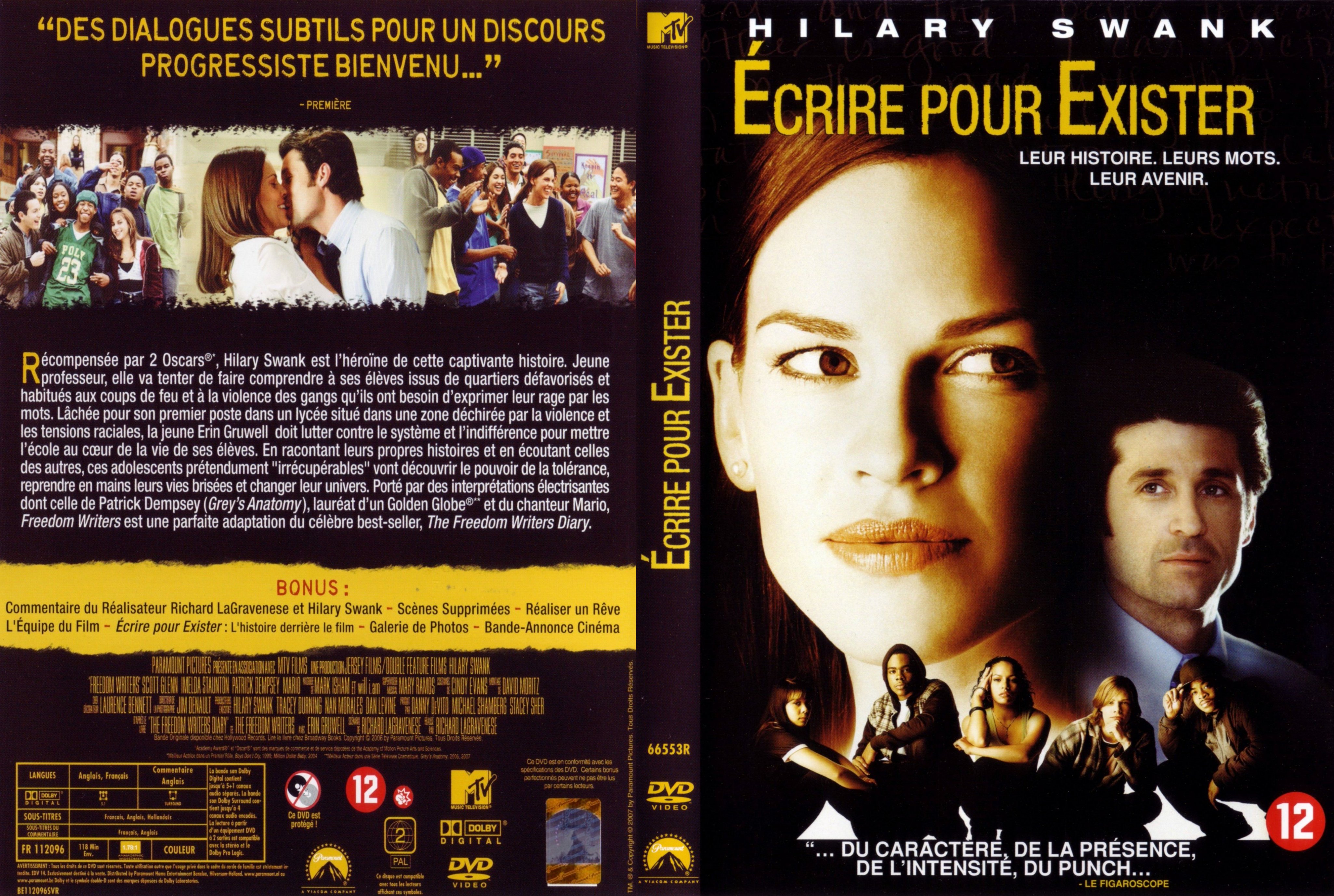 Jaquette DVD Ecrire pour exister