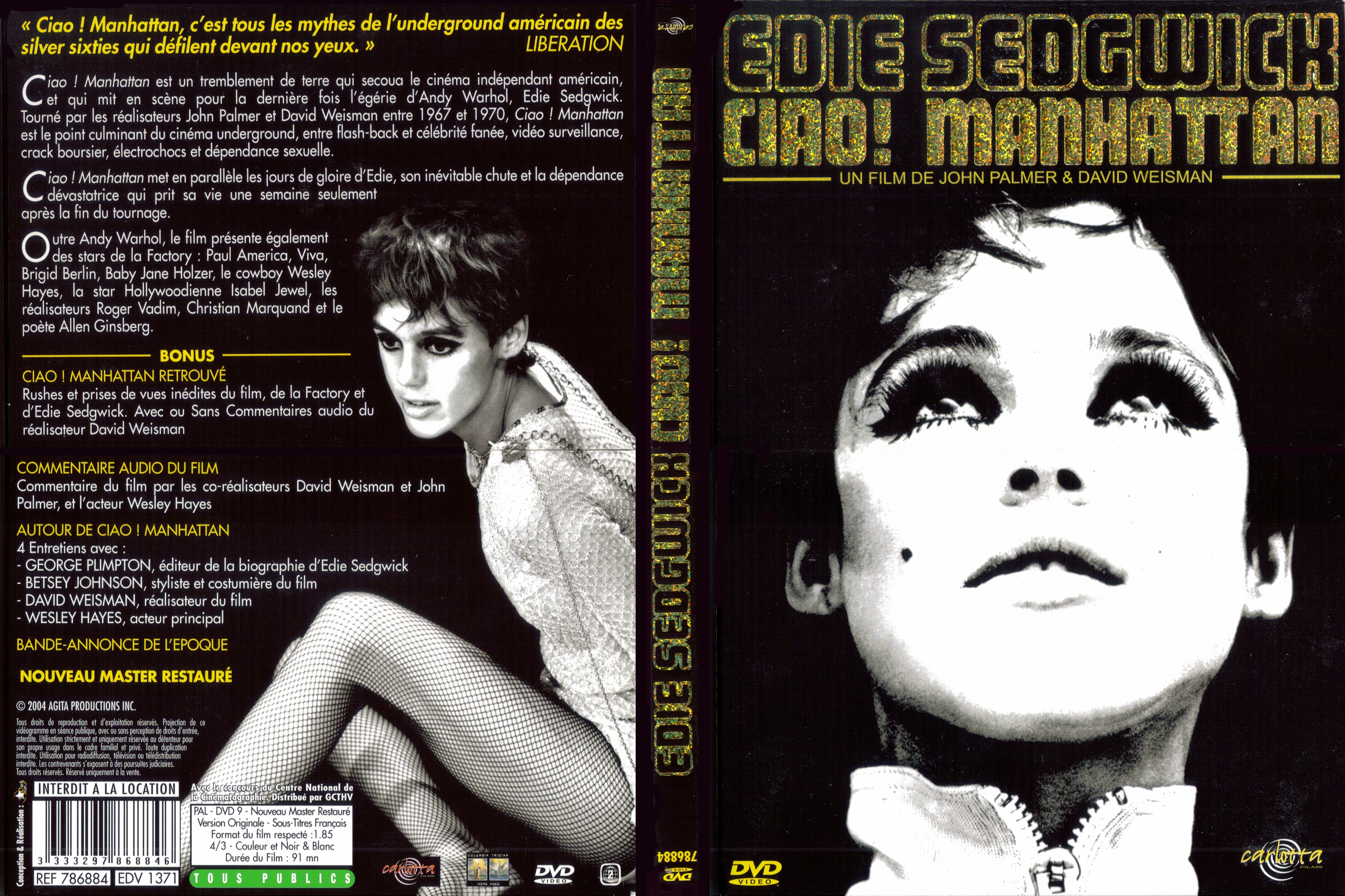 Jaquette DVD Edie Sedgwick Ciao Manhattan