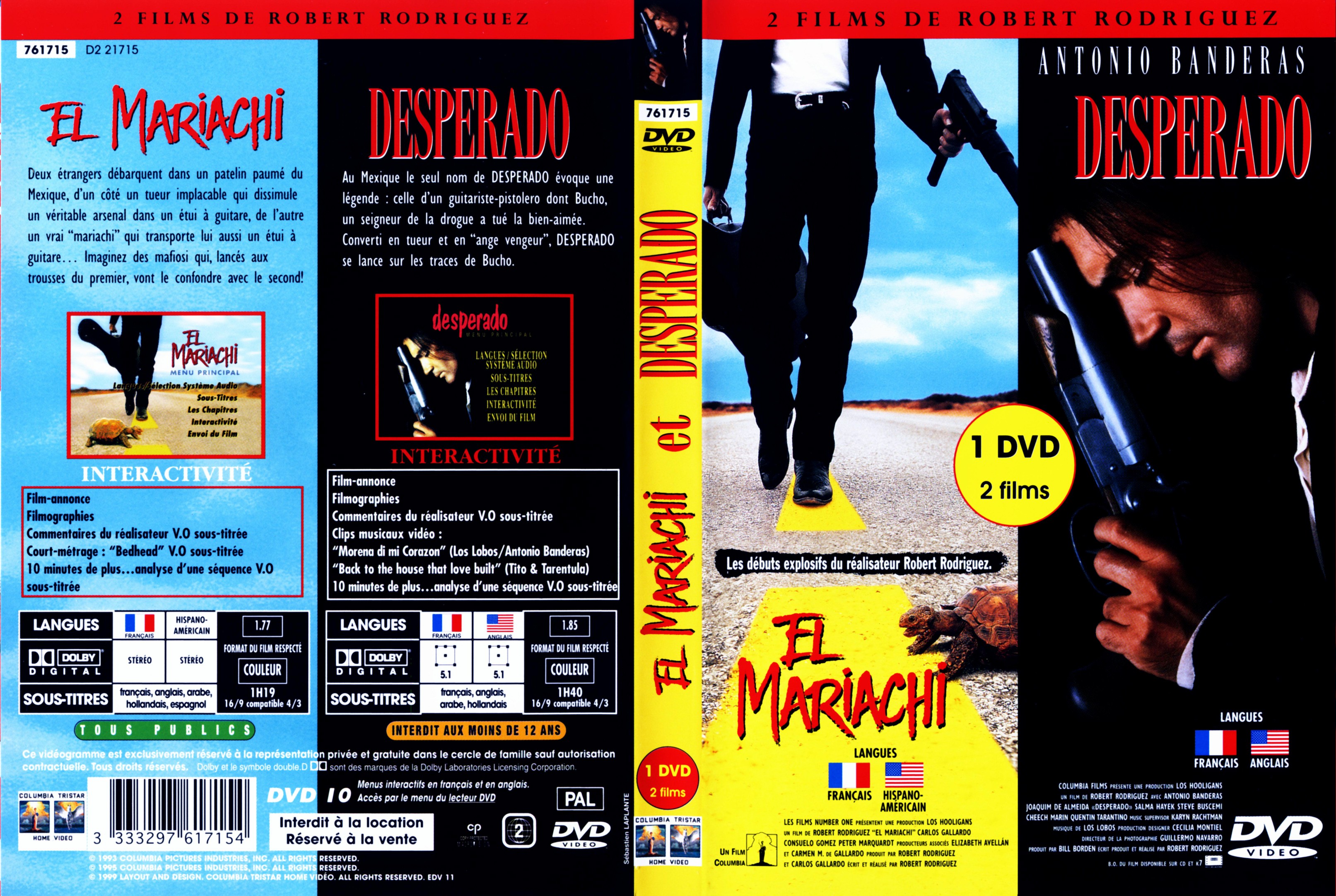 Jaquette DVD El Mariachi + Desperado