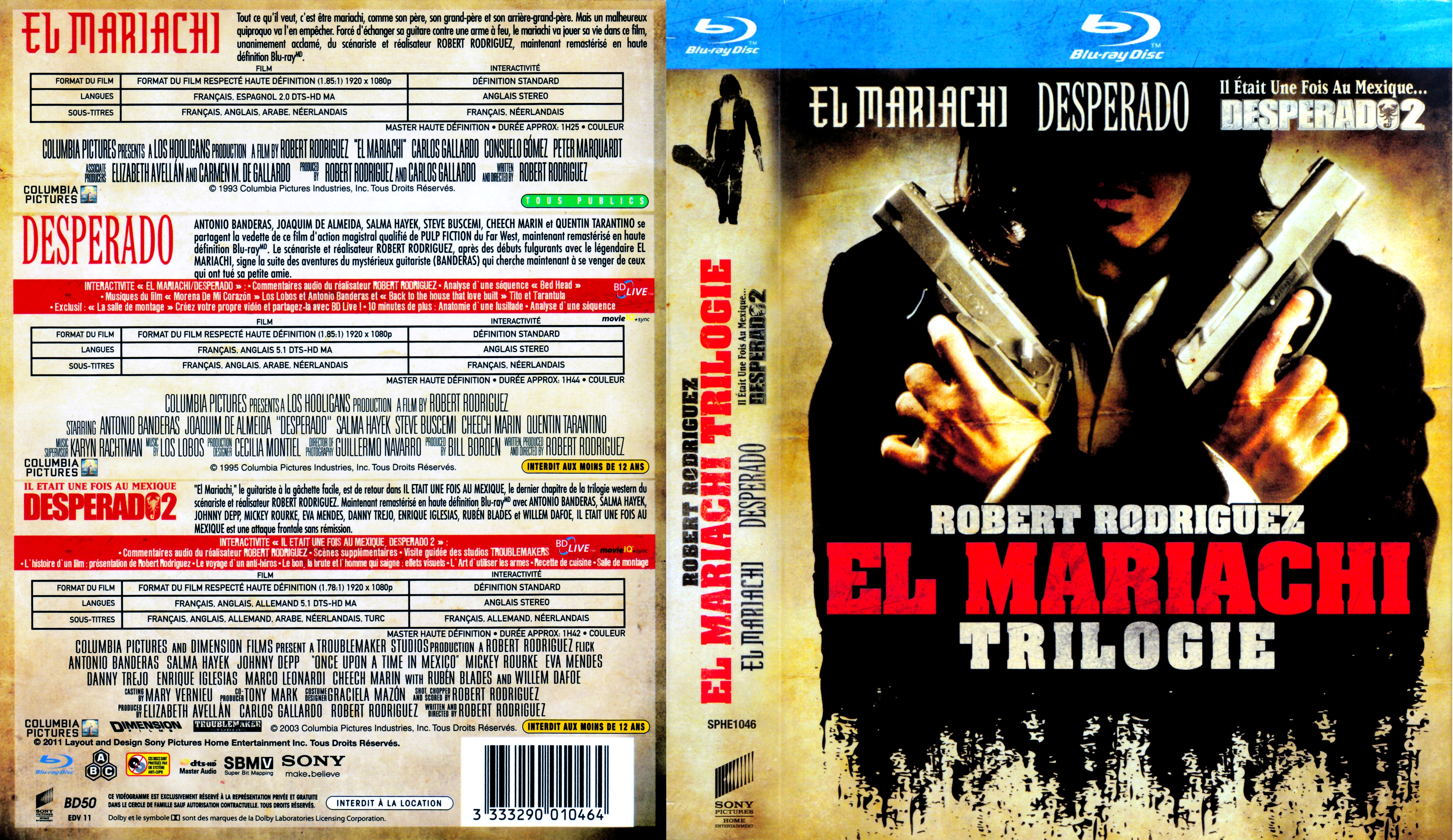 Jaquette DVD El mariachi Trilogie (BLU-RAY)