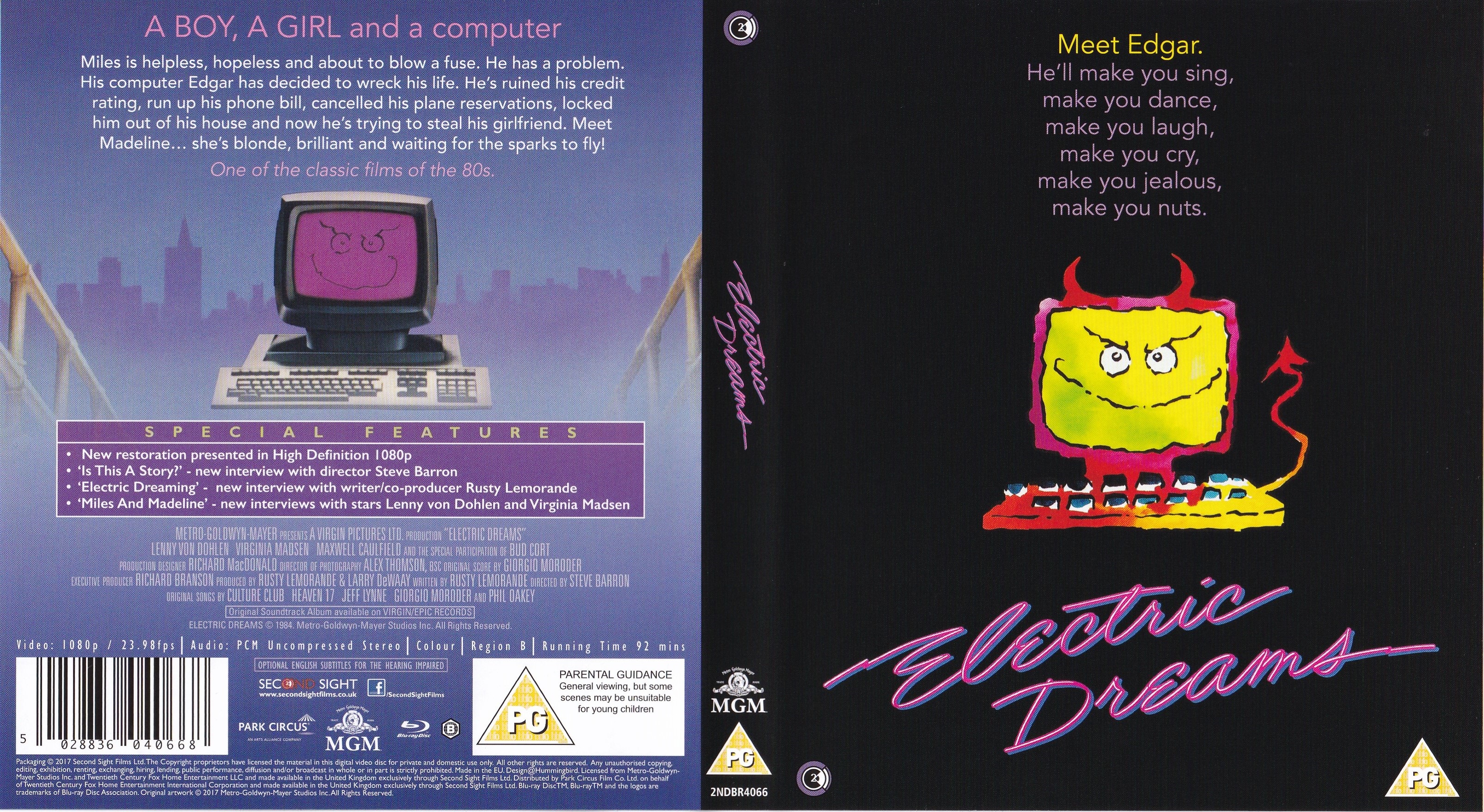 Jaquette DVD Electric Dreams Zone 1 (BLU-RAY)