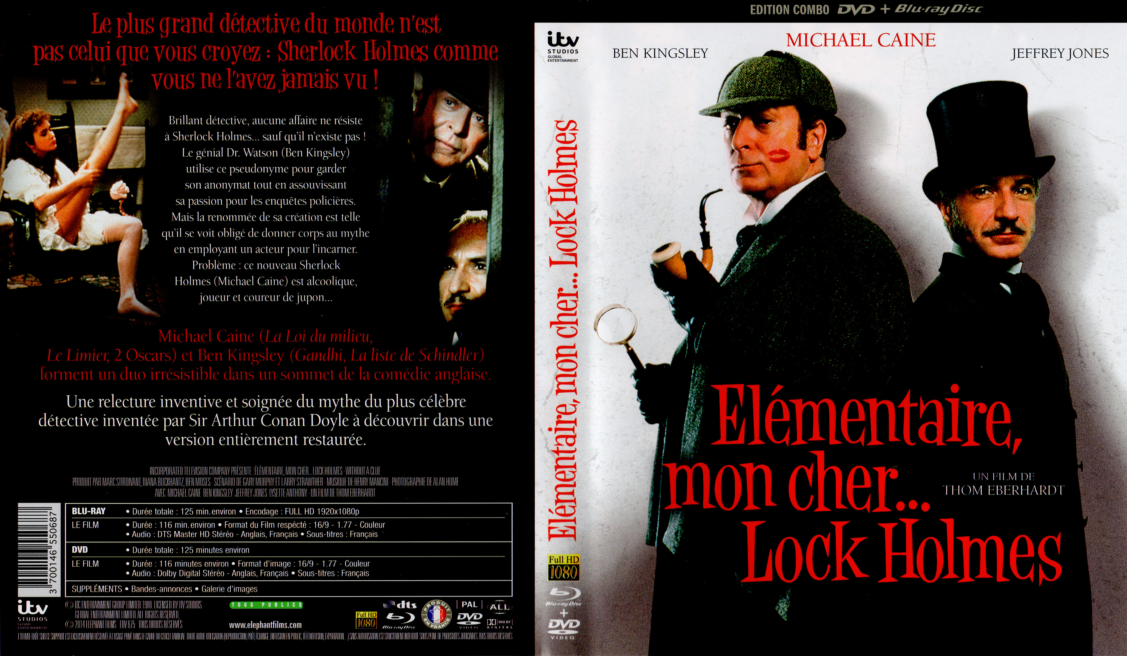 Jaquette DVD Elementaire mon cher Lock Holmes (BLU-RAY)