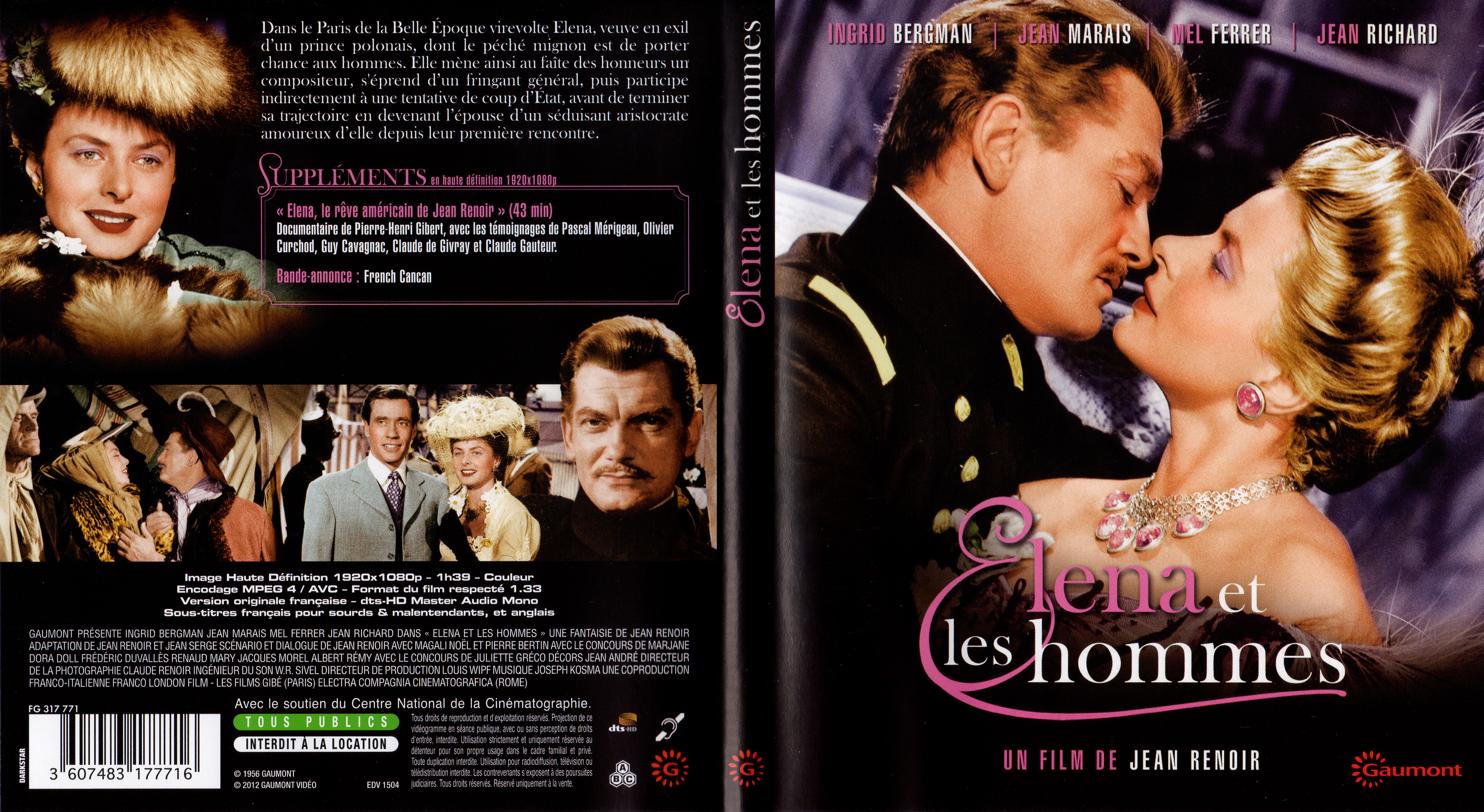 Jaquette DVD Elena et les hommes (BLU-RAY)