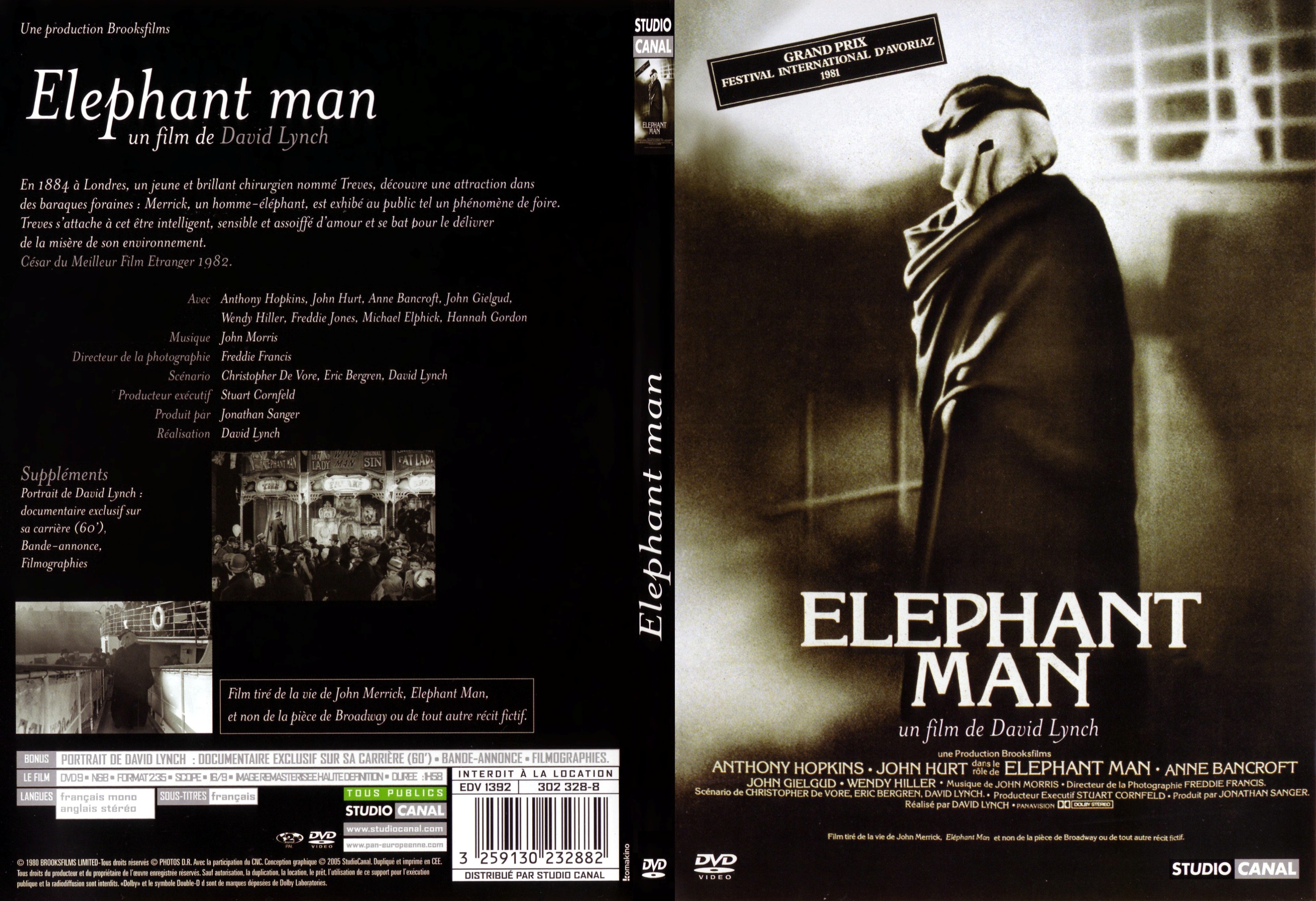 Jaquette DVD Elephant Man - SLIM