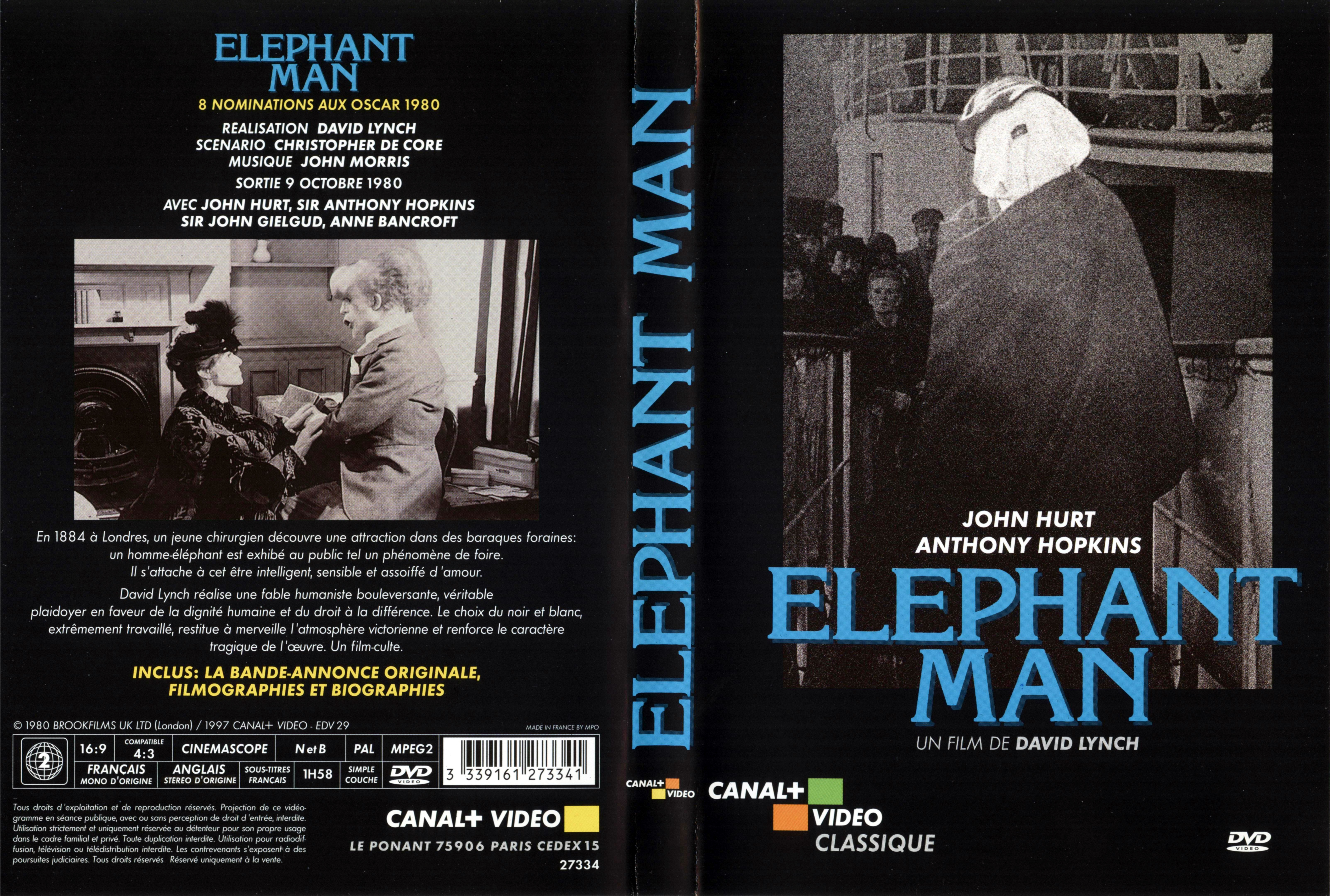 Jaquette DVD Elephant man v2