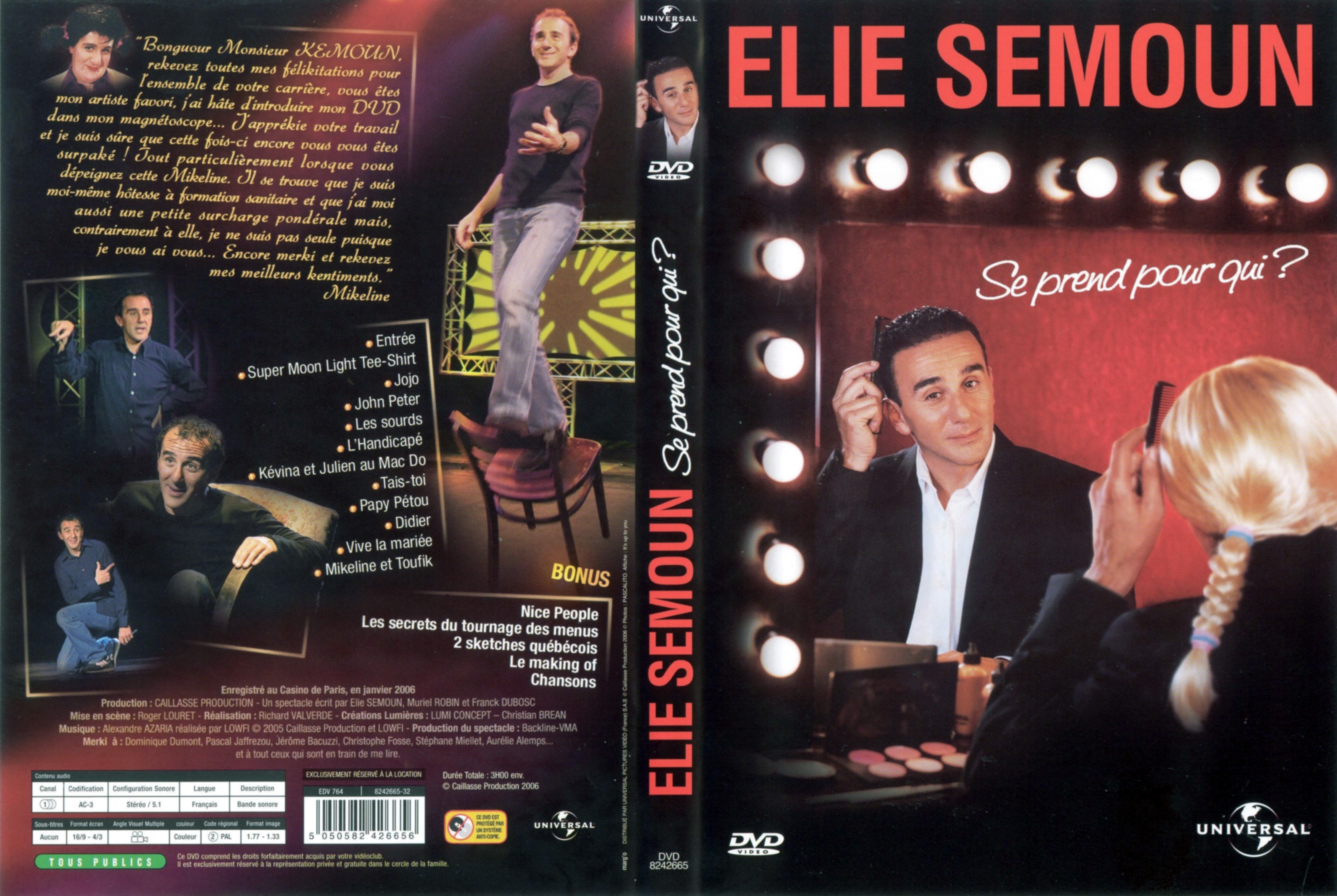 Jaquette DVD Elie Semoun se prend pour qui