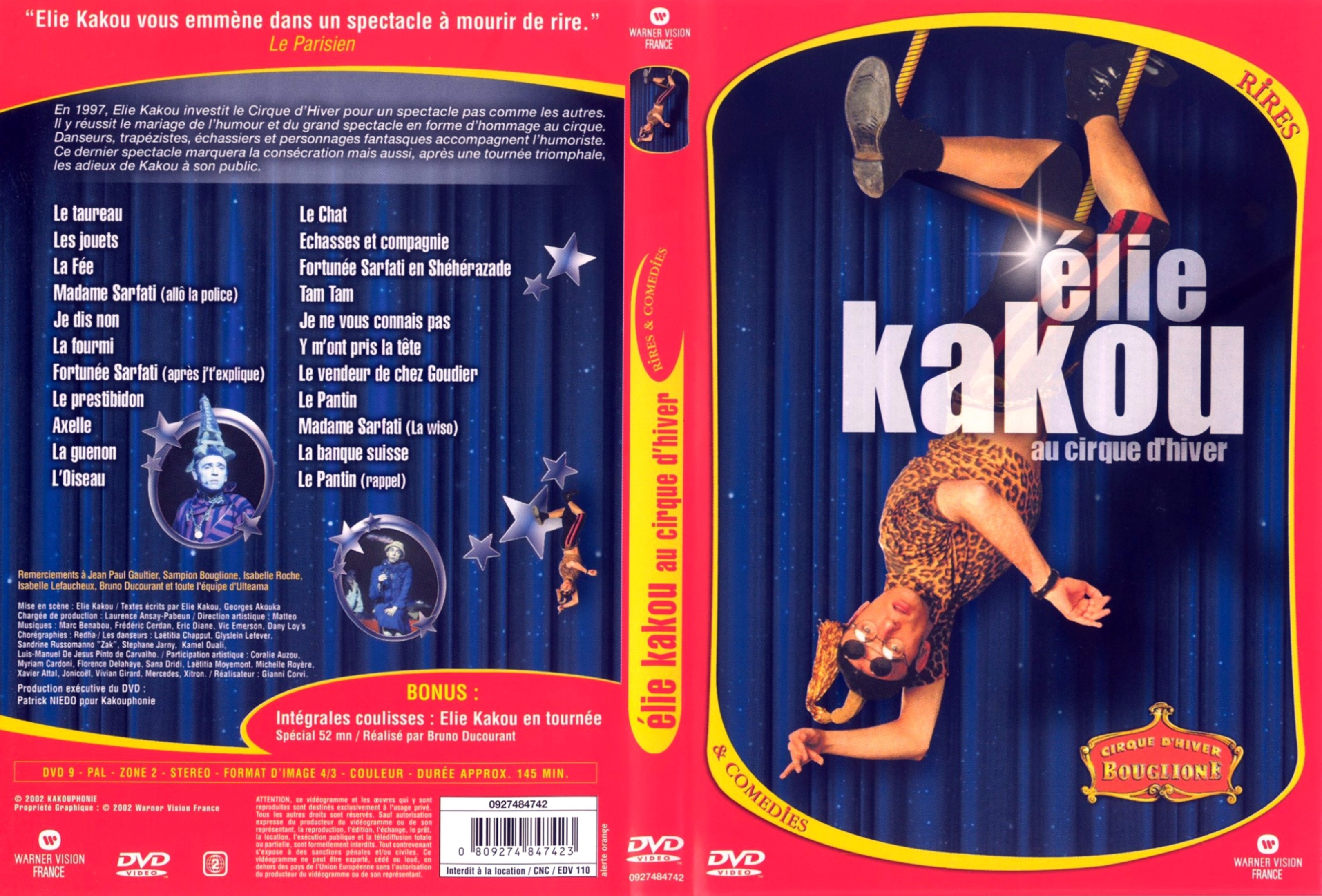 Jaquette DVD Elie kakou au cirque d