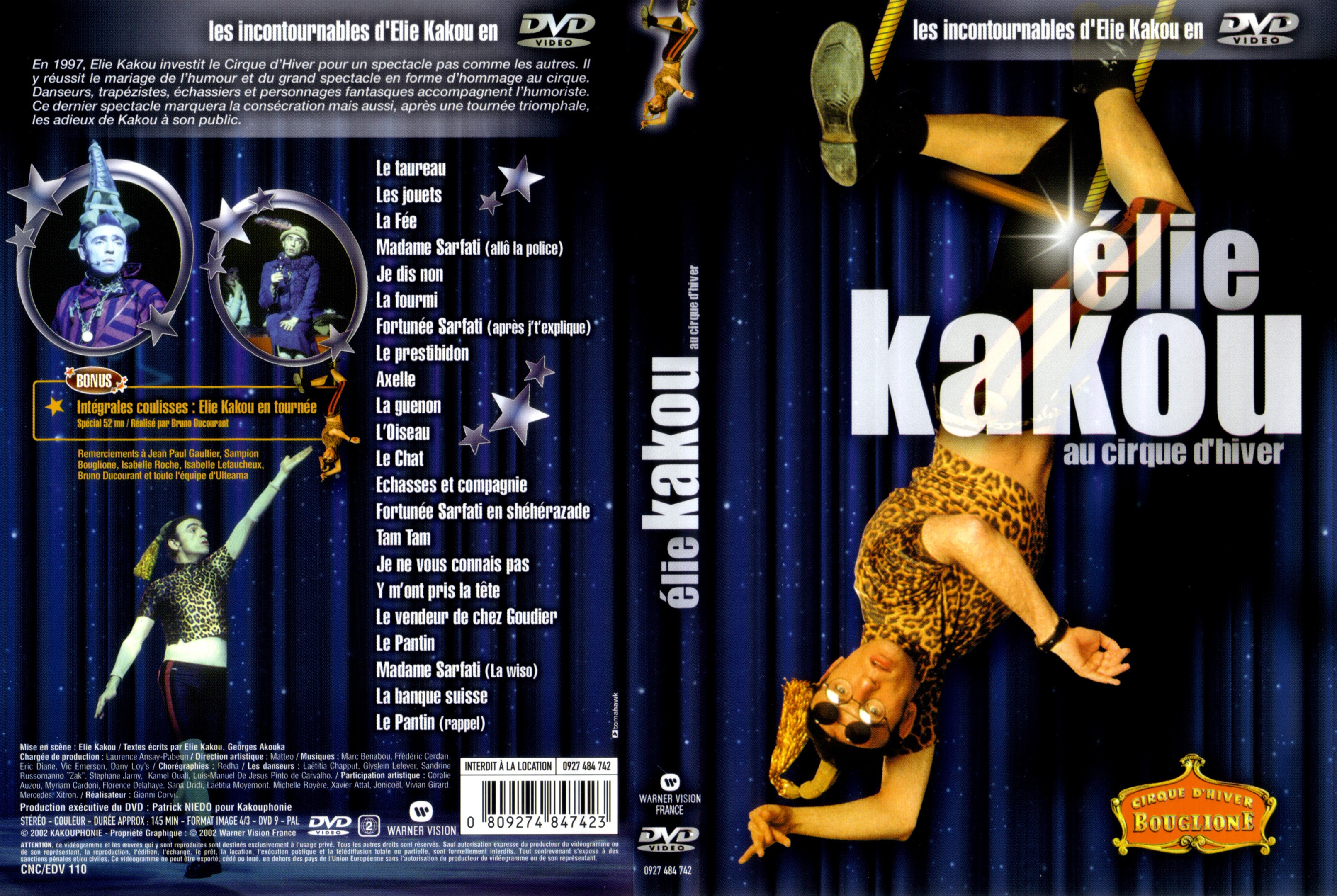 Jaquette DVD Elie kakou au cirque d